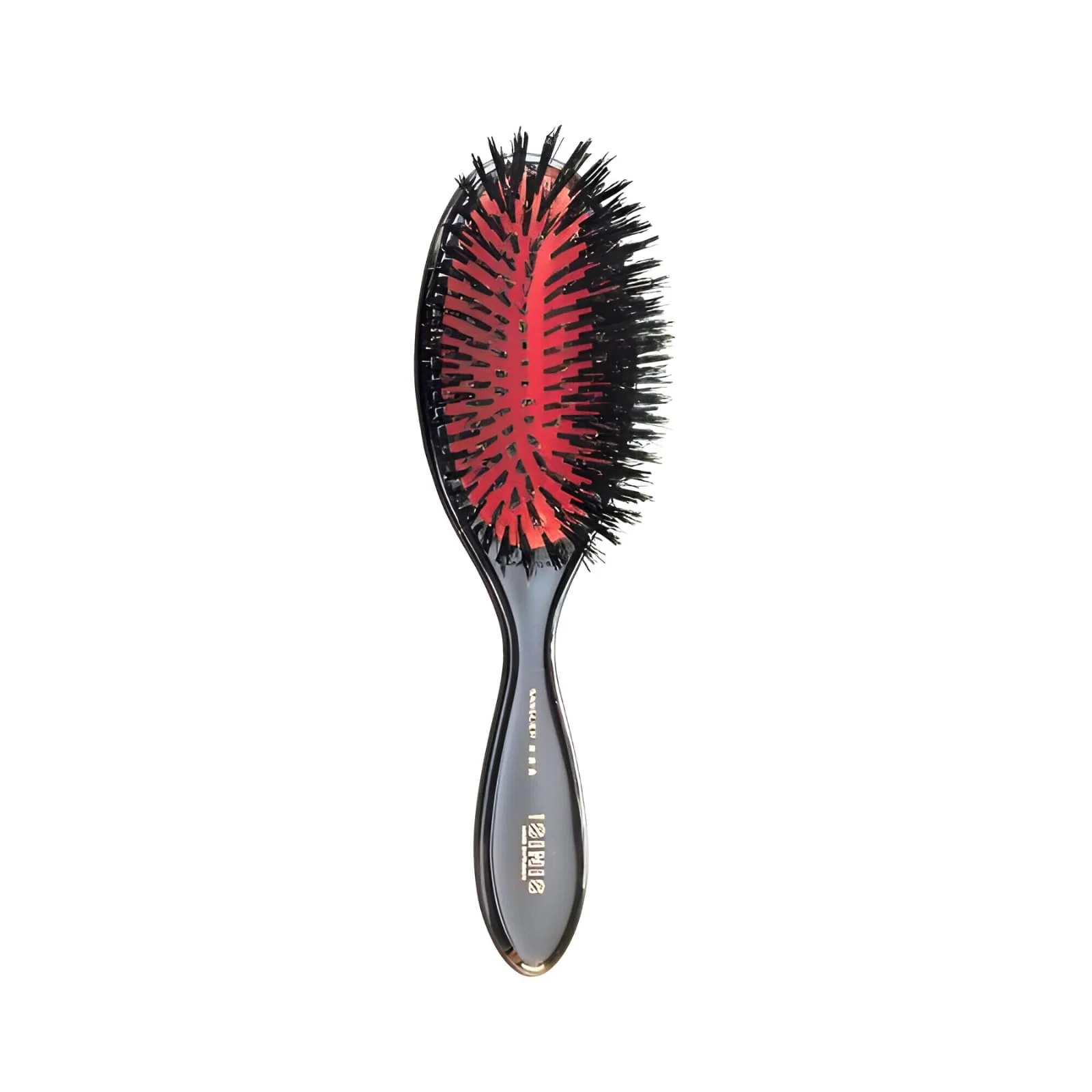 Reusable Isinis Model 33 38 30 83 Large Root Boar Bristles Black Handle Premium Boar Bristle Hair Brush - Pneumatic hairbrush 11 Rows L 8.8in Versatile