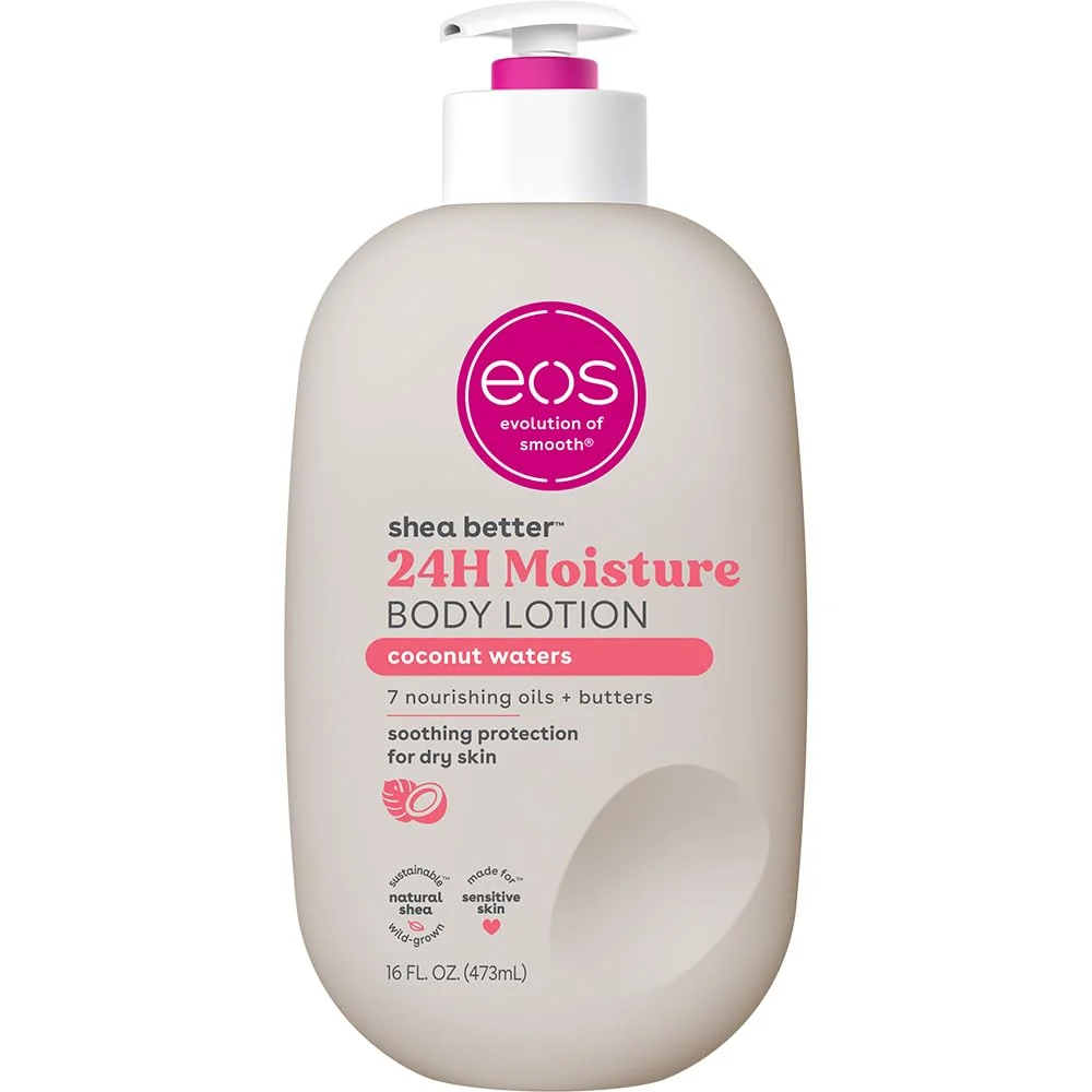 Elegant eos Shea Better Body Lotion Coconut Waters 16oz – 24H Moisture Lightweight Non-Greasy Natural Shea Vegan Coconut Body Lotion Effective