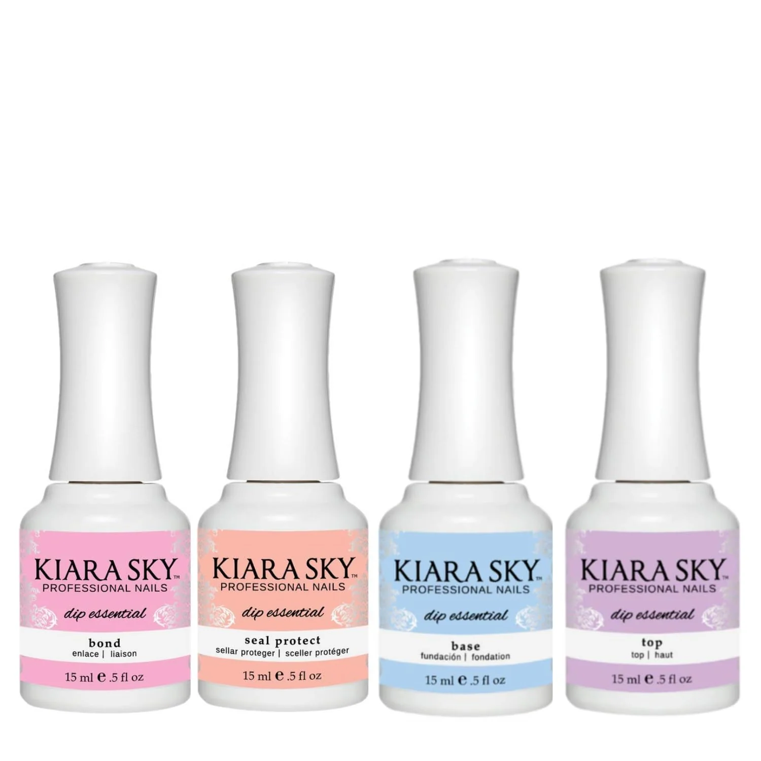 Pure KIARA SKY Dip Manicure Nail Liquid Essentials 0.5 fl oz Dip Liquids Kit Steps 1-4 Flexible