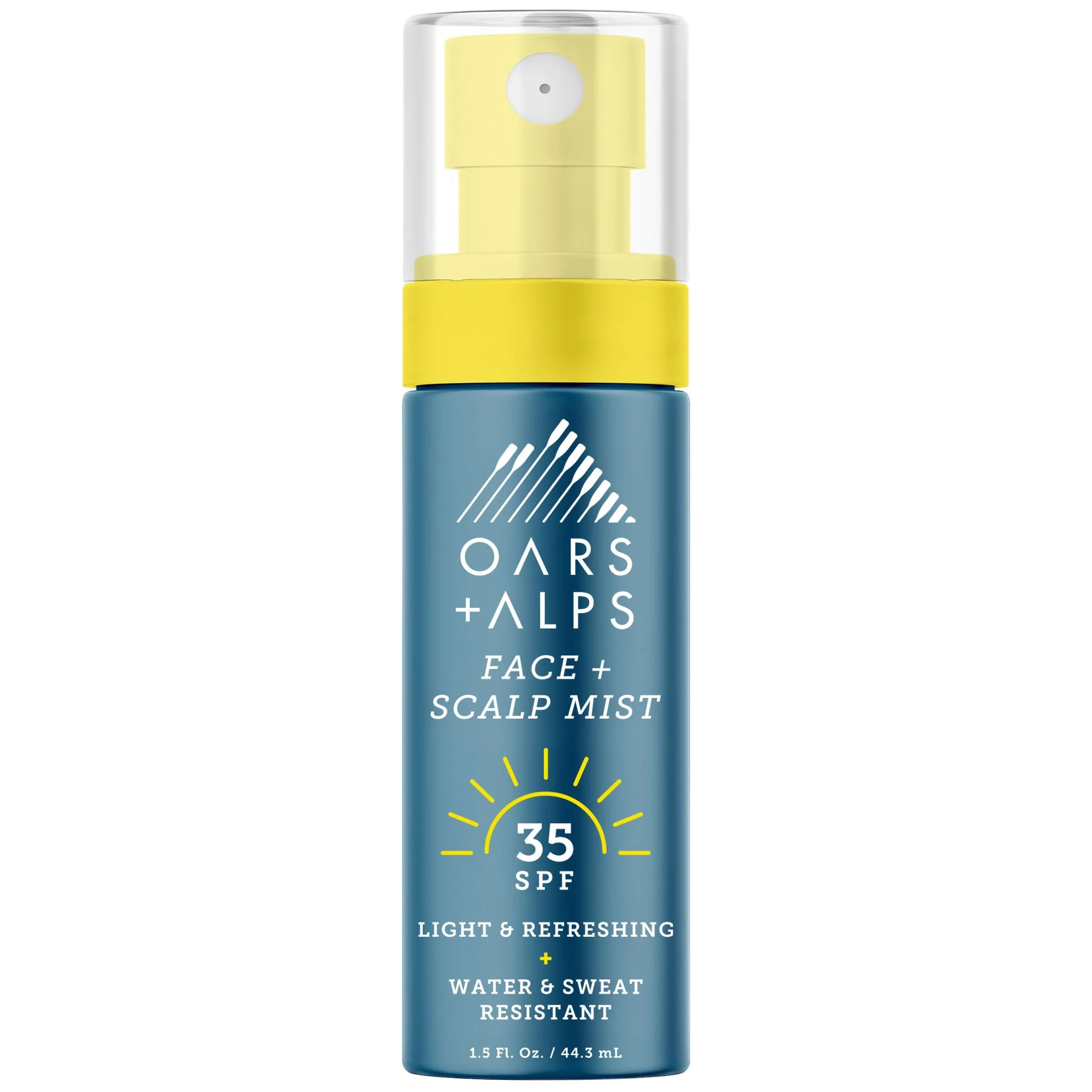 Reliable Oars Alps Face Scalp Sunscreen Spray SPF 35 – Mist for Facial Hair Sun Protection with Aloe Cucumber Water Sweat Resistant 1.5oz Safe