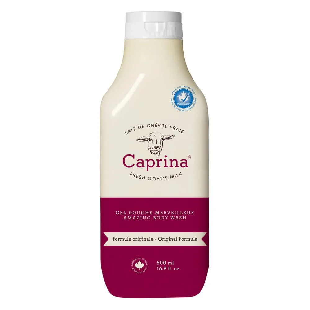 World-Class Caprina by Canus Body Wash With Fresh Canadian Goat Milk Gentle Soap Moisturizing Vitamin A B2 B3 More 16.9 Fl Oz Prestigious