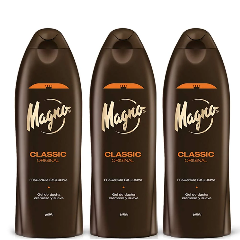 Fashionable 3 Bottles of Magno Shower Gel 18.3oz. 550ml Original