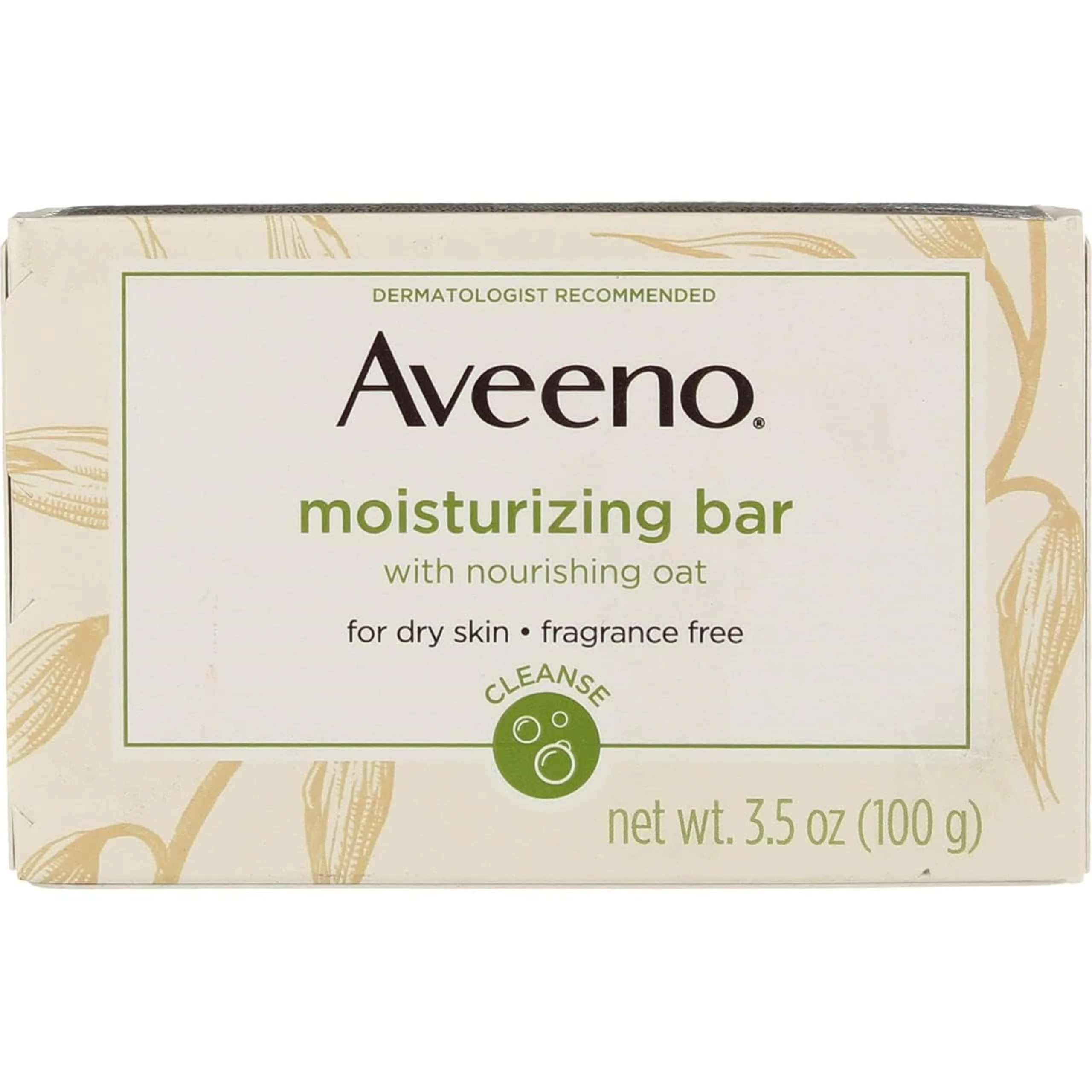 Certified Aveeno Gentle Moisturizing Bar Facial Cleanser with Nourishing Oat for Dry Skin Fragrance- Dye- Soap- 3.5 oz Pack of 4 Secure