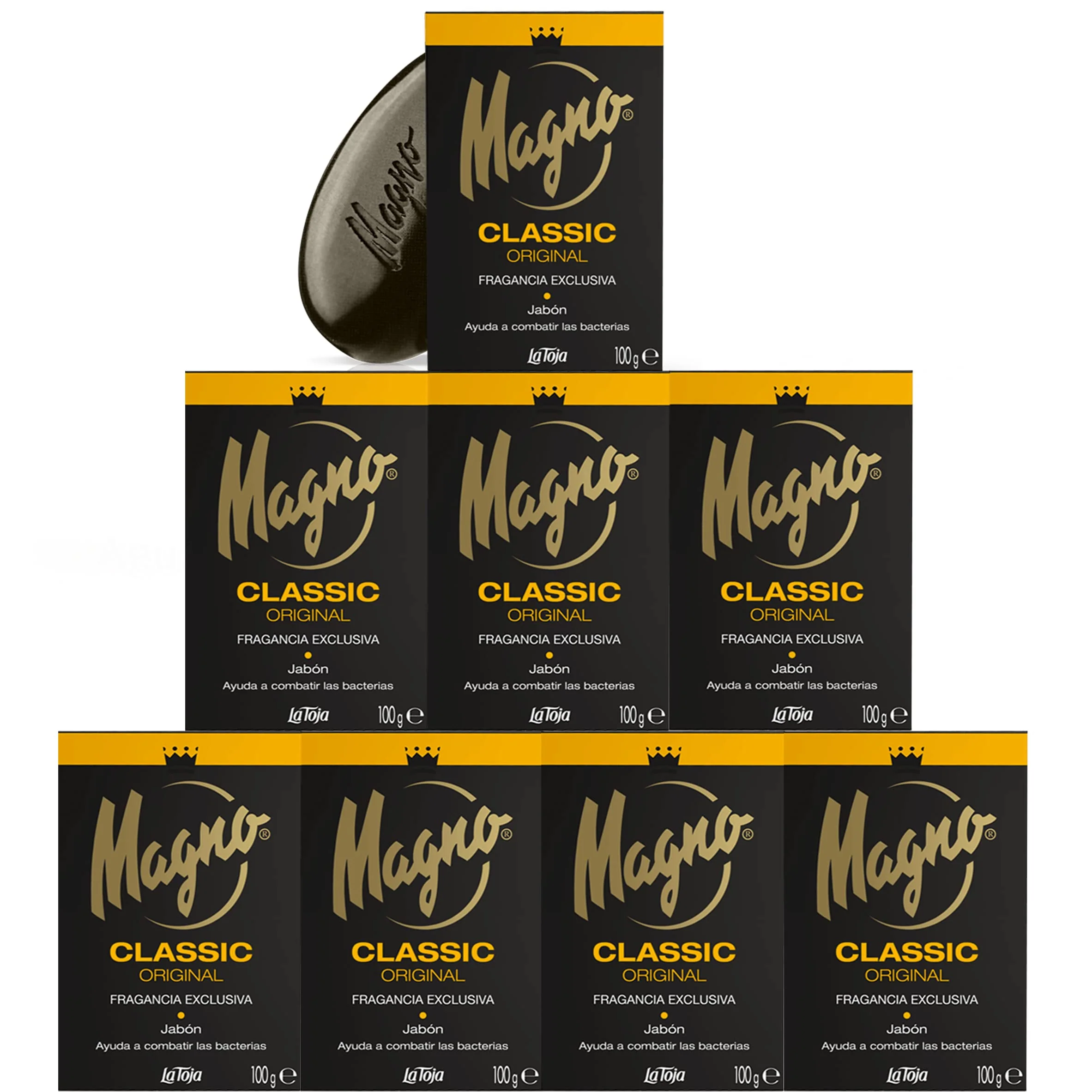 Convenient Magno Soap 3.5 oz La Toja. Magno Classic Black 8 pack Eco-Friendly