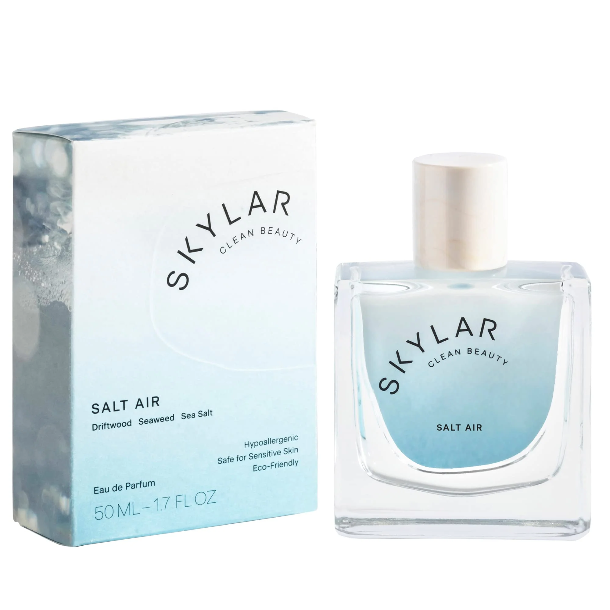 Carefully Designed Skylar Salt Air Eau de Parfum 1.7oz – Clean Hypoallergenic Vegan Perfume for Women Men Fresh Scent with Driftwood Sea Salt Seaweed Solid