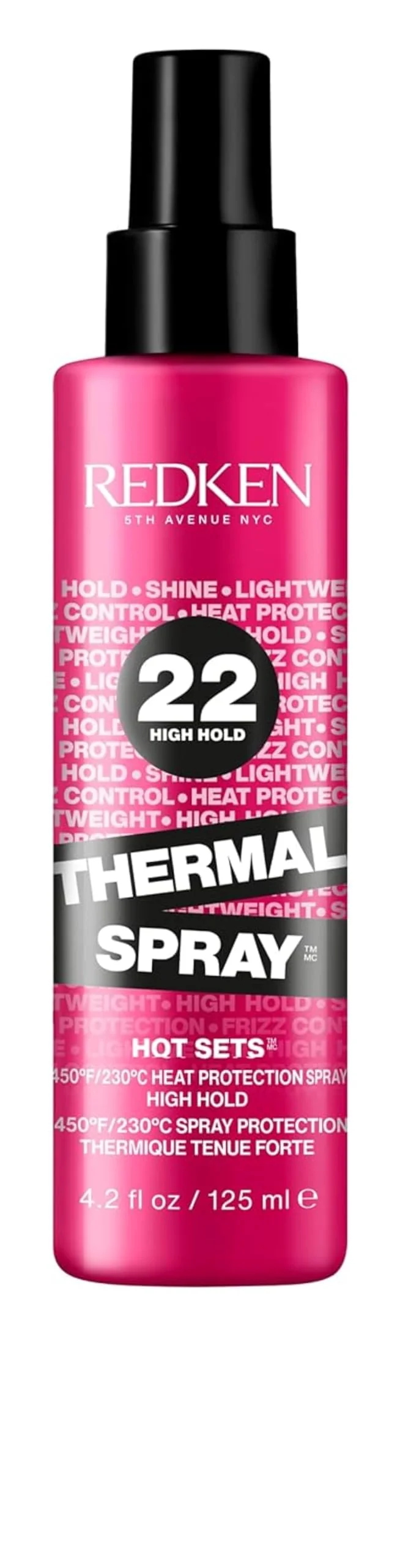 Detailed Redken Thermal Spray 22 – High Hold Heat Protectant Setting Mist for Curling Flat Irons Long-Lasting Frizz Control Damage Protection Relaxed