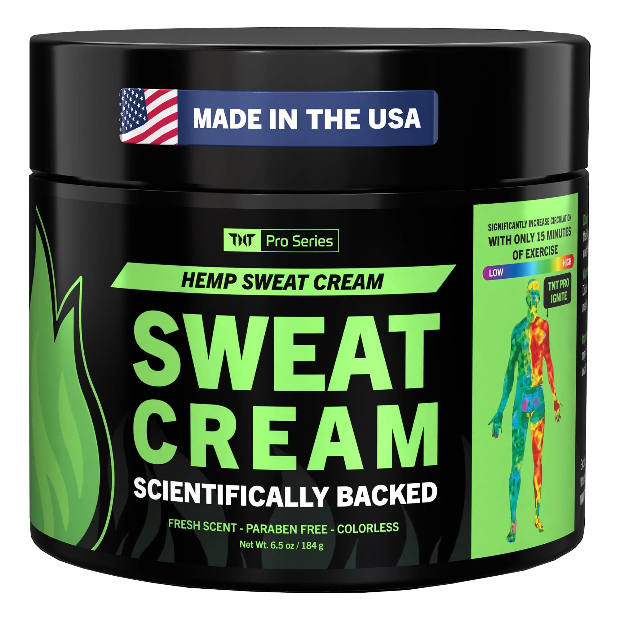 Superior TNT Pro Ignite Hot Sweat Cream Workout Cream Thermogenic Cream for Men Women Heat Skin Lotion 6.5 Ounce Sweat Cream Jar Reusable