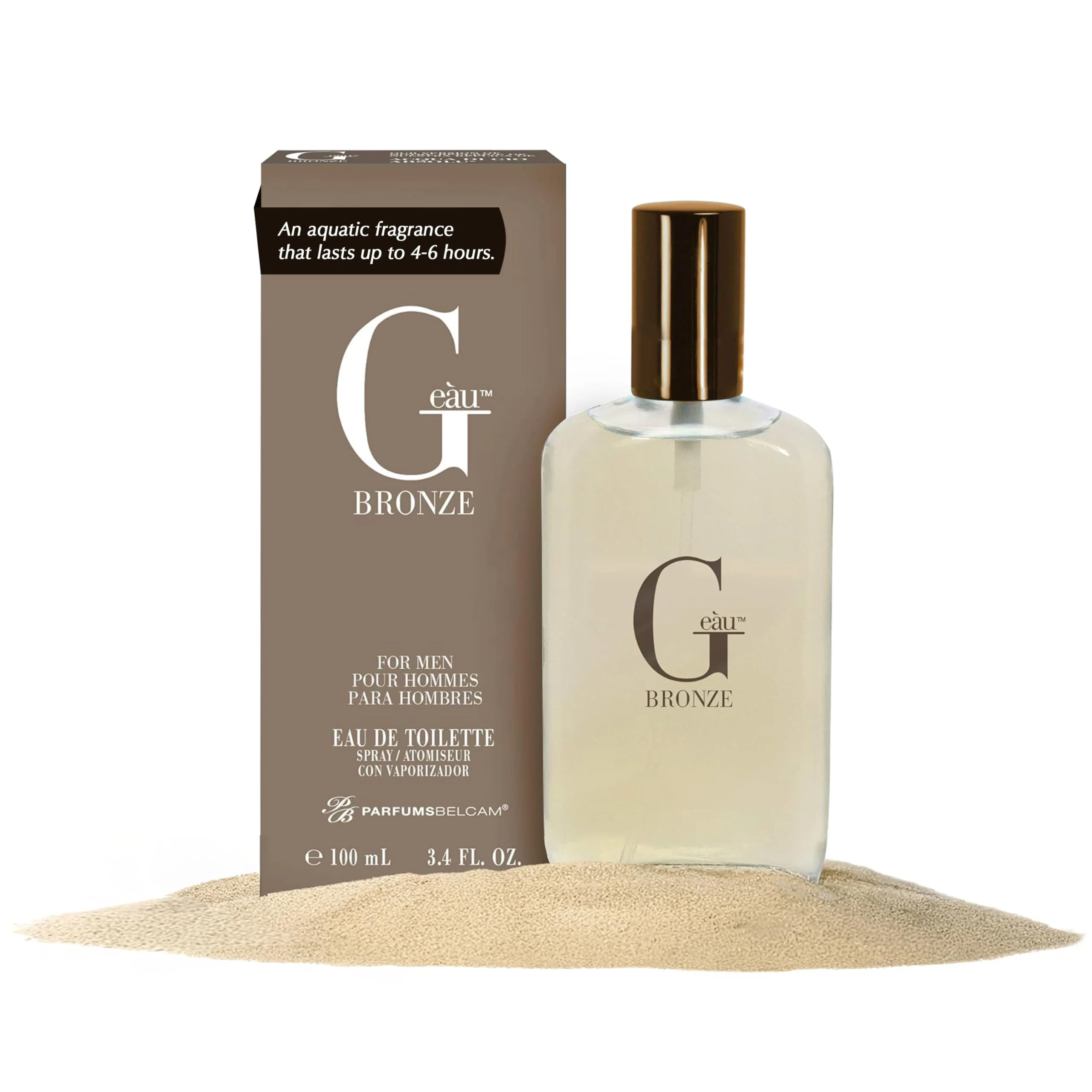Minimalist PB ParfumsBelcam G eàu Bronze Eau de Toilette Spray for Men – Long-Lasting Aquatic Woody Cologne with Citrus Lavender Patchouli 0.34 fl oz Environmentally Friendly