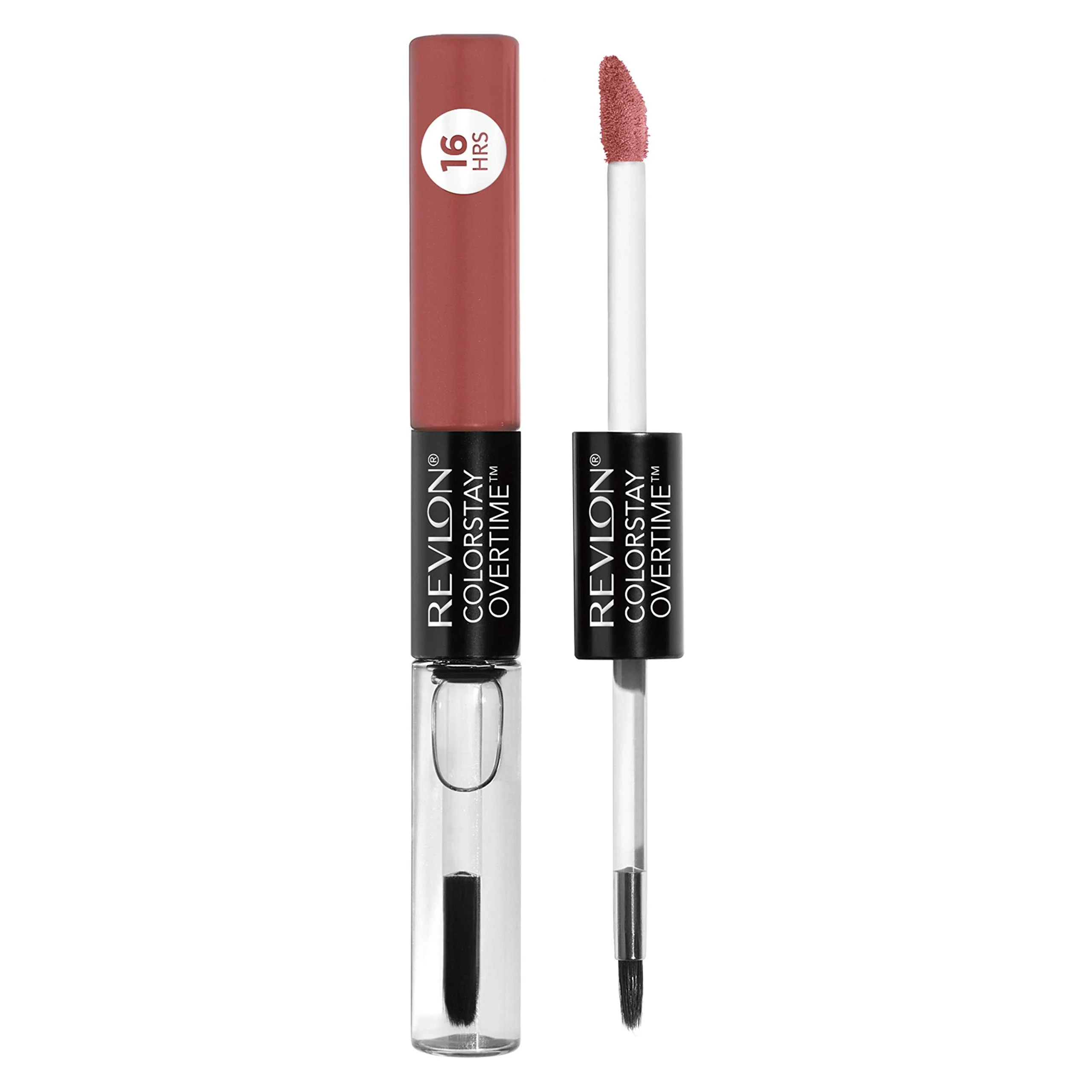 Traditional Revlon Liquid Lipstick with Clear Lip Gloss ColorStay Overtime Lipcolor Dual Ended with Vitamin E 360 Endless Spice 0.07 Oz Soft