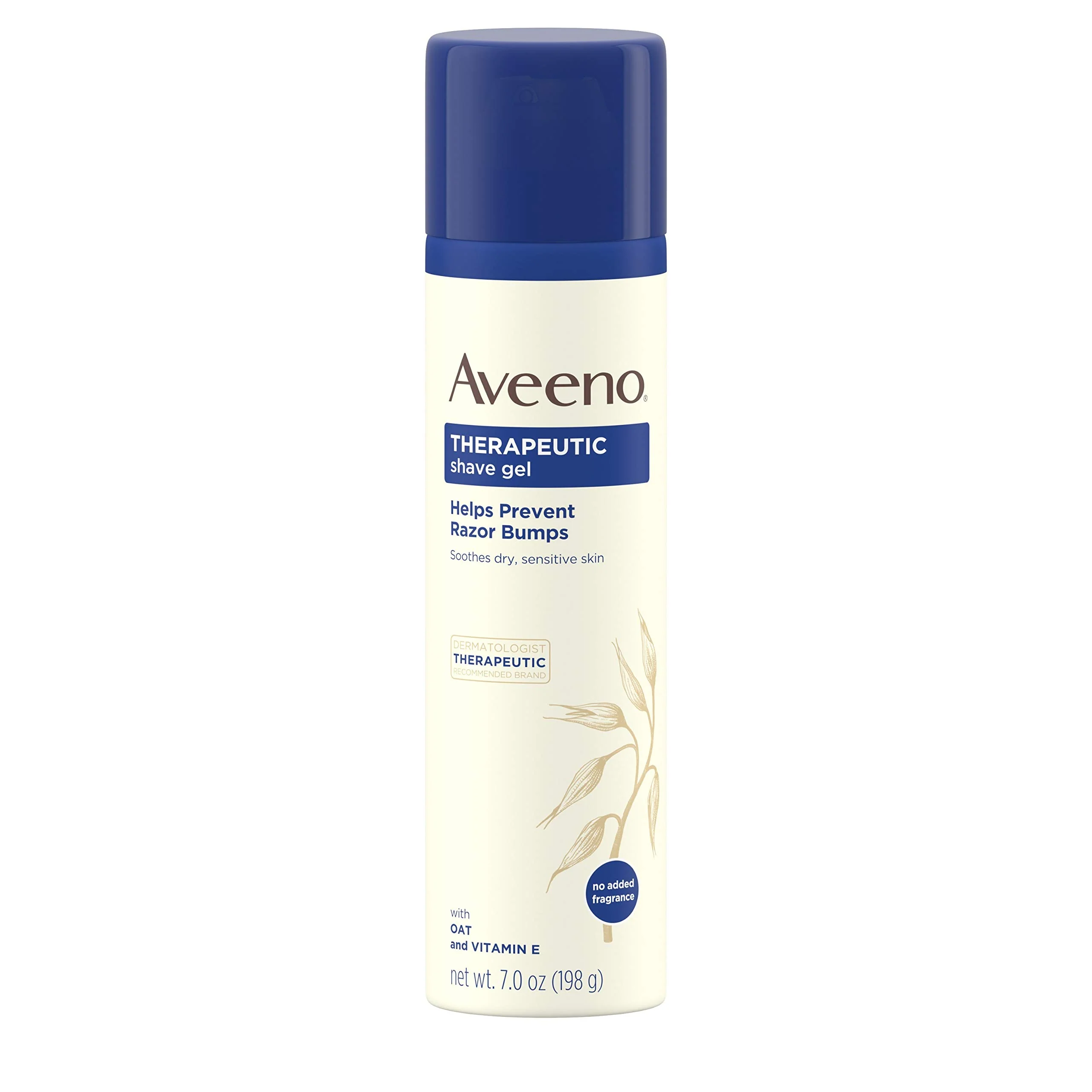 High-Performance Aveeno Therapeutic Shave Gel with Oat Vitamin E Prevents Razor Bumps Soothes Dry Sensitive Skin Fragrance- 7 oz Solid