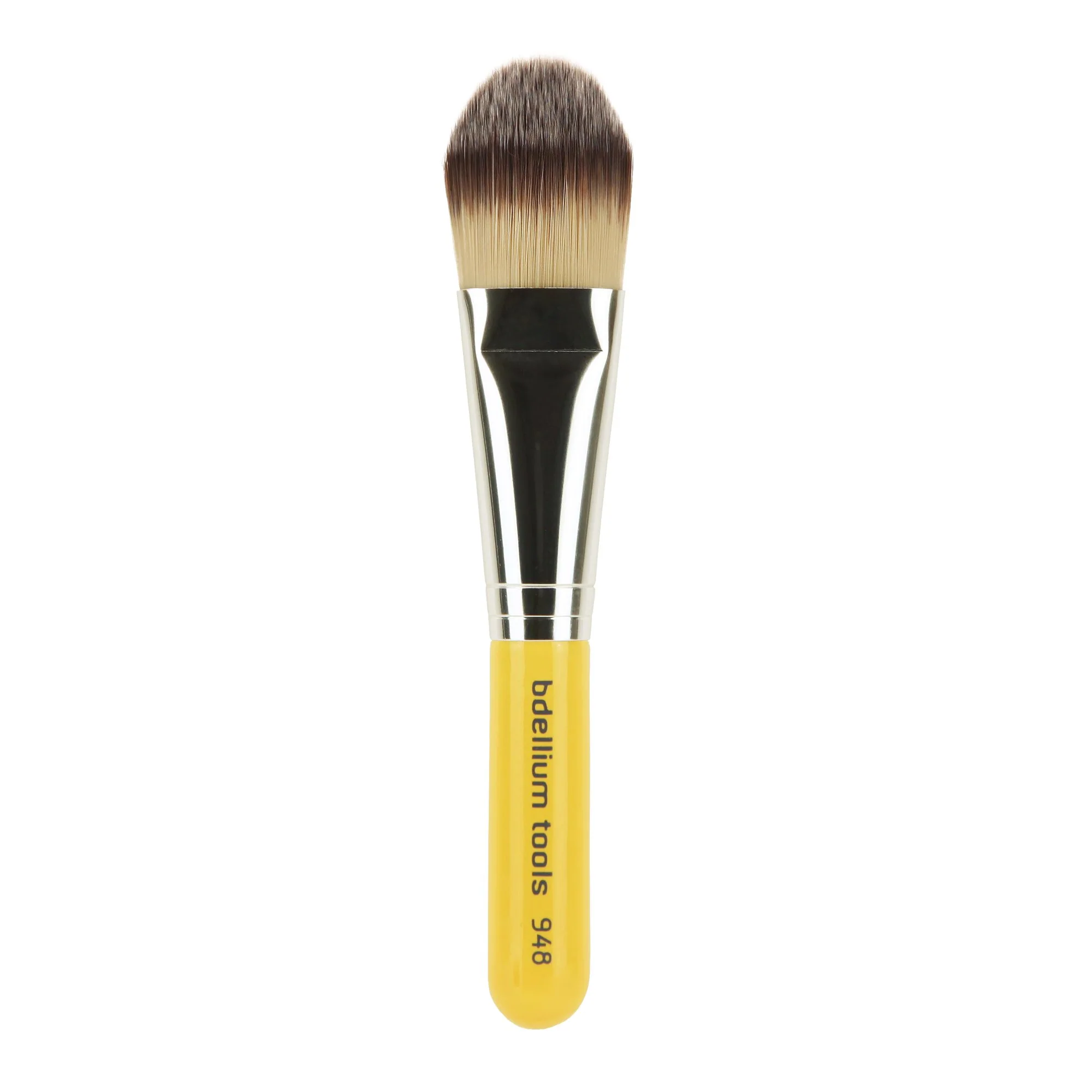 Consistent Bdellium Tools Professional Makeup Brush - 948 Foundation - Short Wooden Handle for Convenient Travel For Applying Foundation Yellow 1pc World-Class