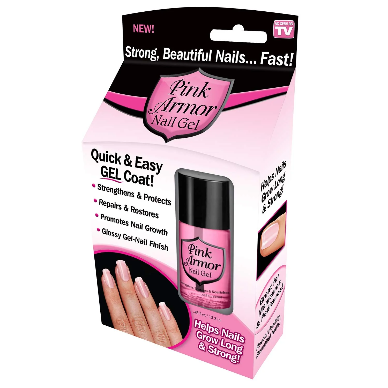 Organic Ontel Armor Nail Gel Pink 0.45 Fl Oz As Seen on TV Expertly Made