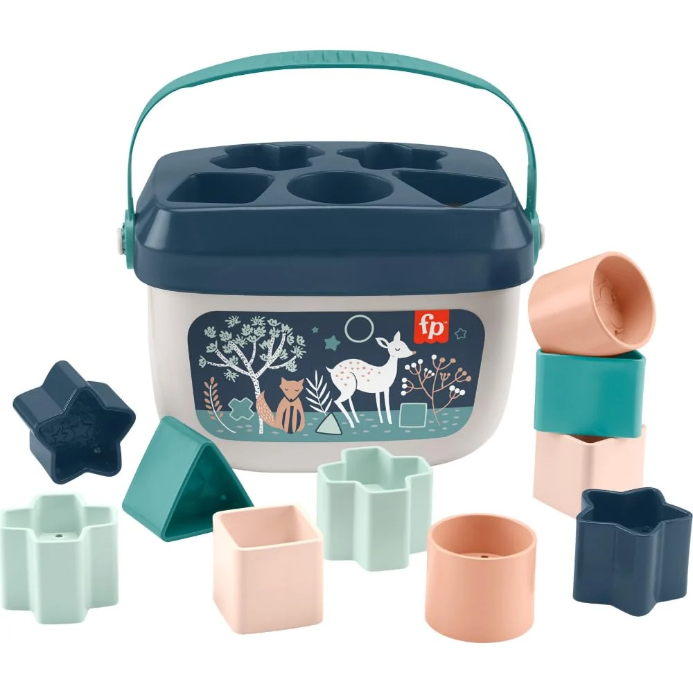 Functional Fisher-Price Stacking Toy Baby s First Blocks Set of 10 Shapes for Sorting Play for Infants Ages 6 Months Navy Fawn Carefully Designed