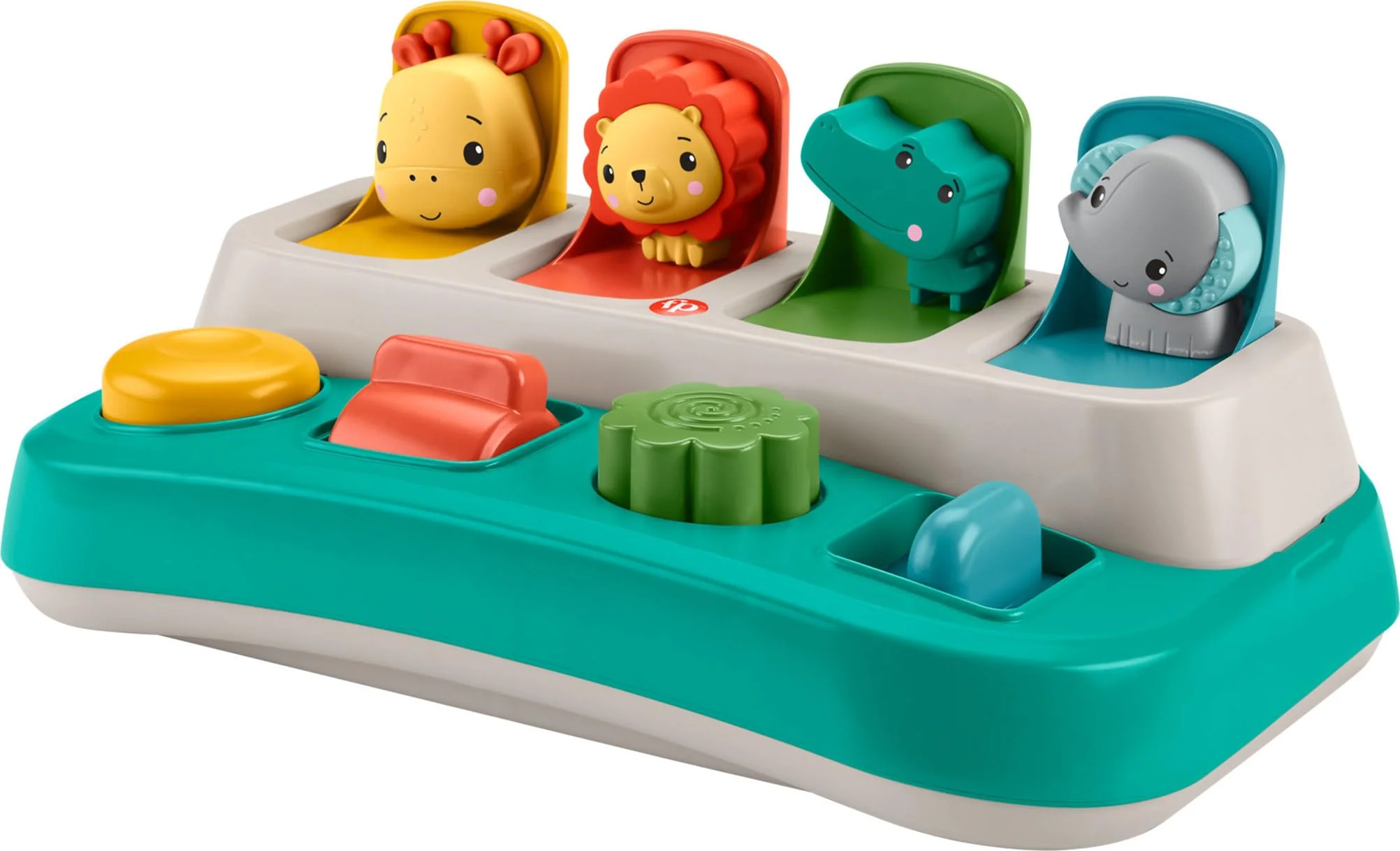 Fast Fisher-Price Baby Early Learning Toy with Fine Motor Activities for Cause-and-Effect Play Busy Buddies Pop-Up Effective