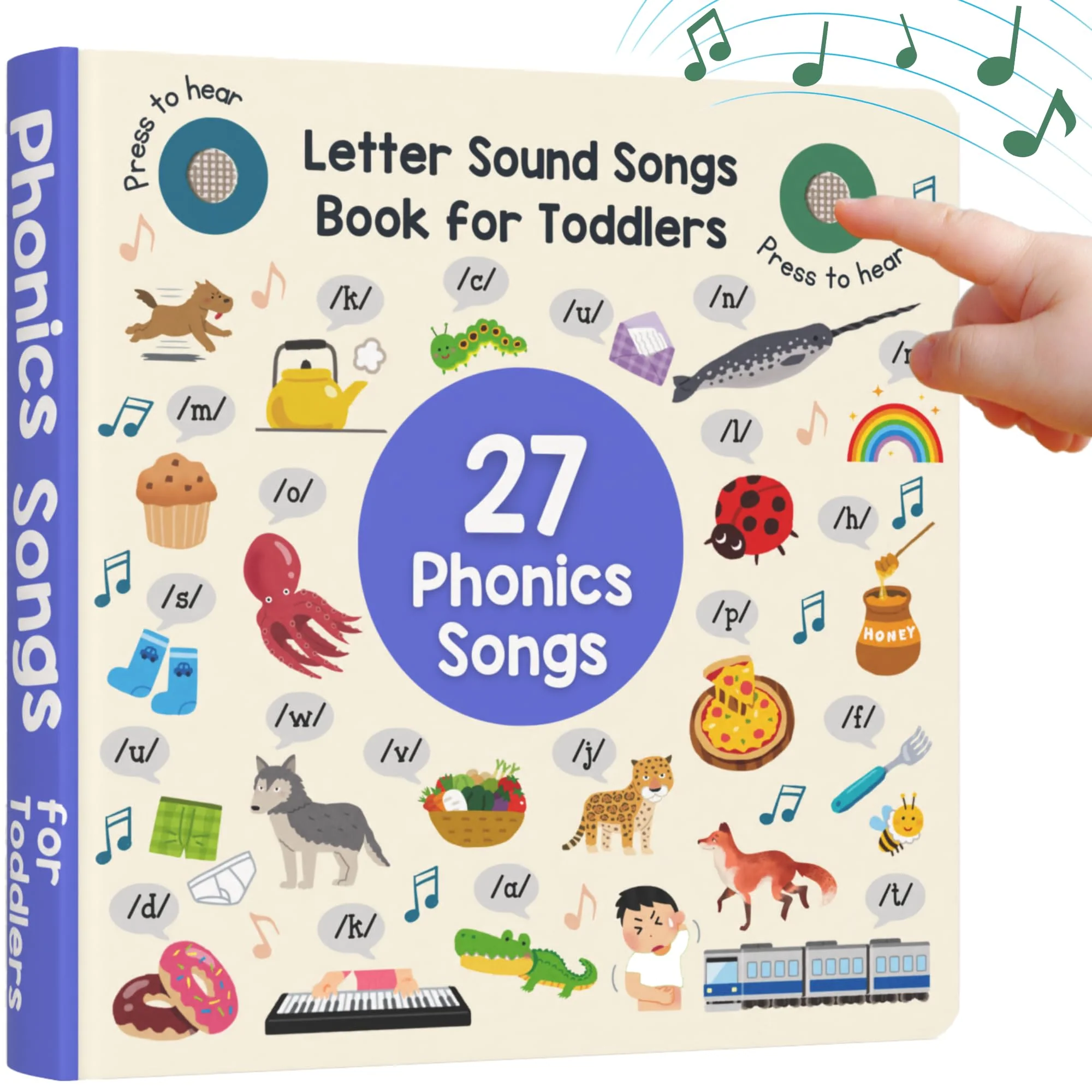Long-Lasting LEARNING BUGS Phonics Songs Book 26 Letter Sound Songs Learn to Read for Preschool Kindergarten Educational Toy Gift for Ages 2 Green