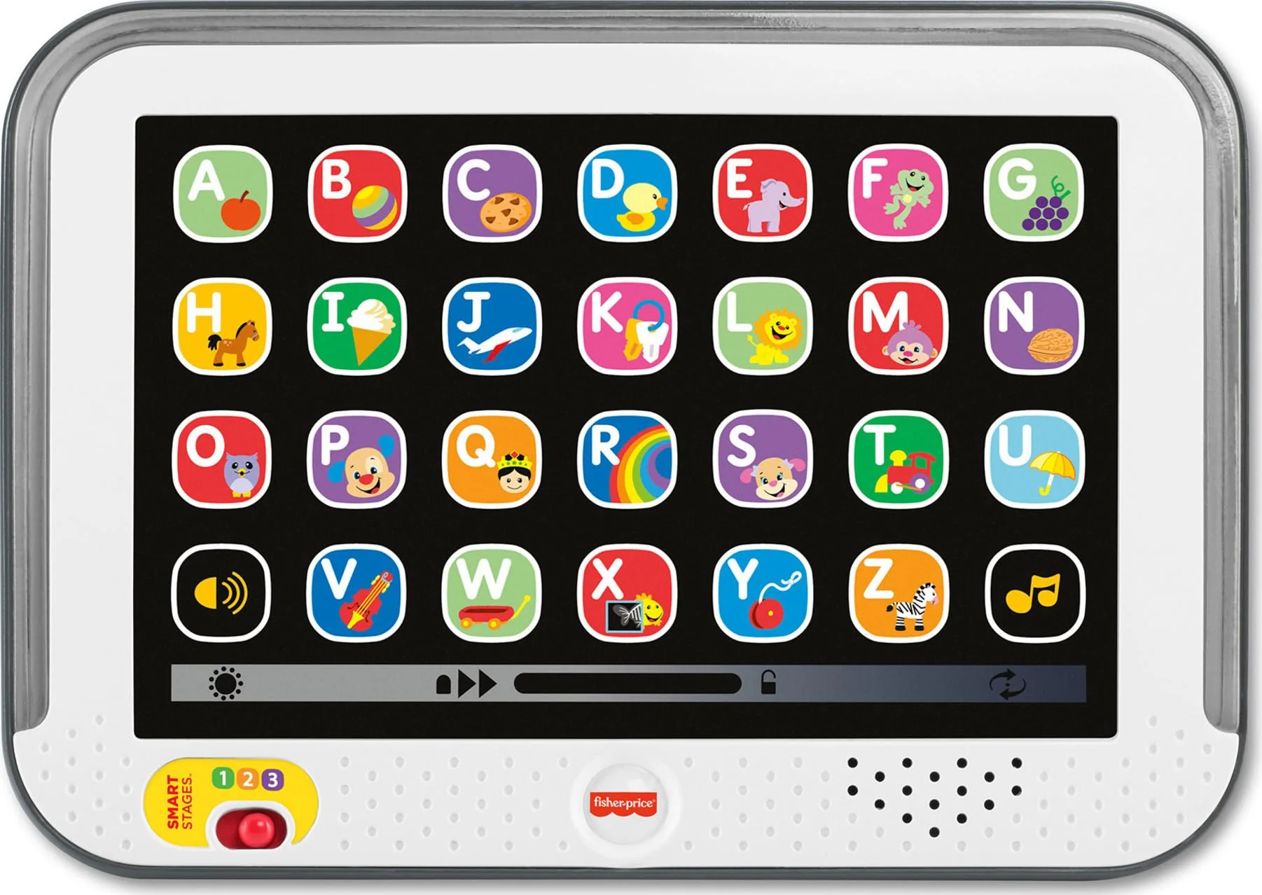 Innovative Fisher-Price Toddler Learning Toy Laugh Learn Smart Stages Tablet Pretend Computer with Music Lights for Kids Ages 1 Years Refined