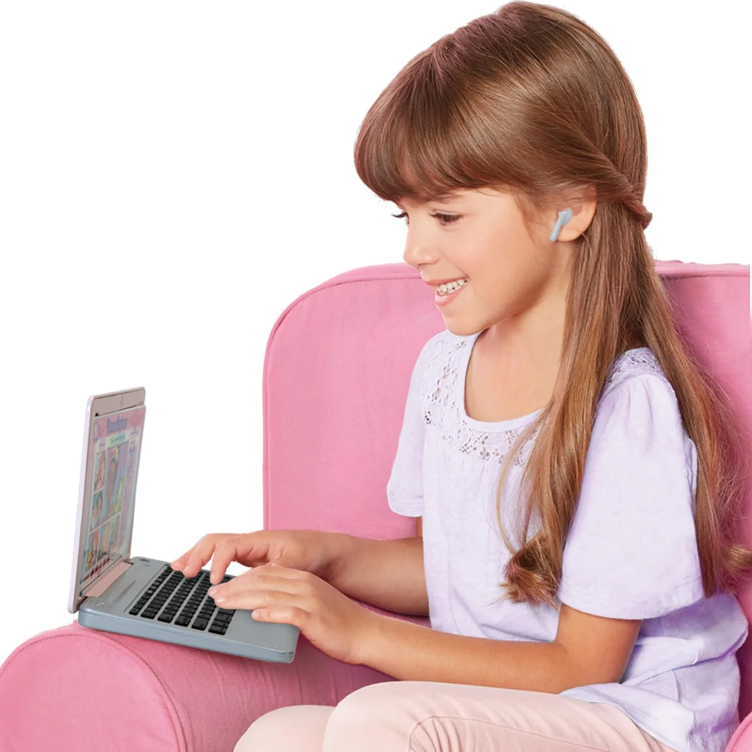 Responsible Disney Princess Style Collection Laptop with Phrases Sound Effects Music Girls Toy Pretend Laptop Secure