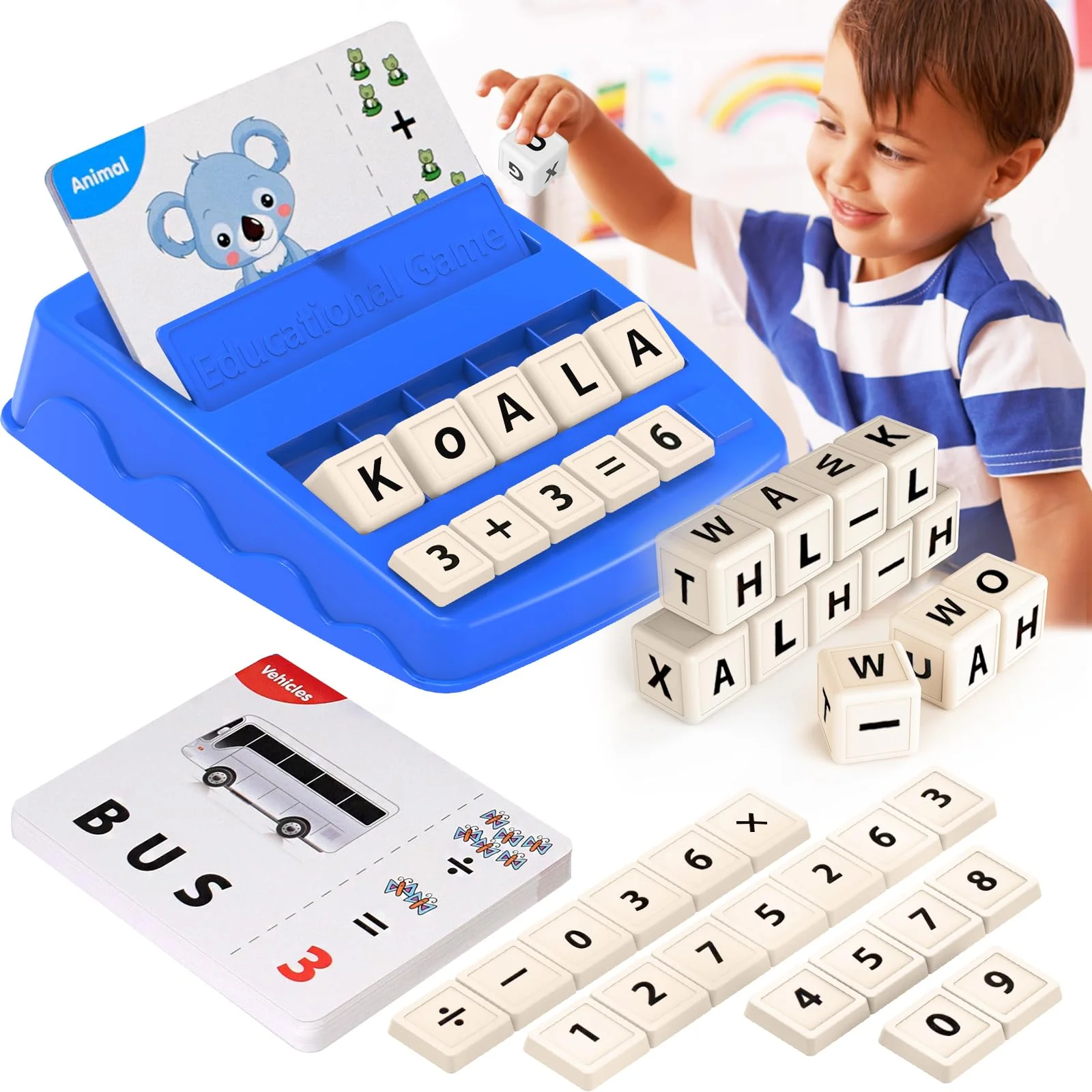 Fine Crafted DEGIDEGI Matching Letter Math Game – Educational ABC Learning Toy for Kids Ages 3–8 Fun Preschool Kindergarten Gift for Boys Girls Navy Blue Recyclable