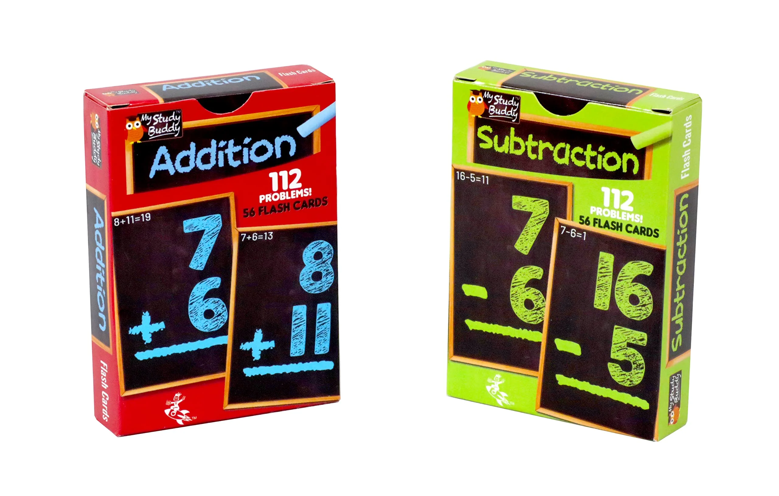 Breathable Regal Games Math Flash Cards for Addition Subtraction - 1st 2nd 3rd Grade More - Flash Cards Math for Kids 112 Cards - 2 Packs Classic