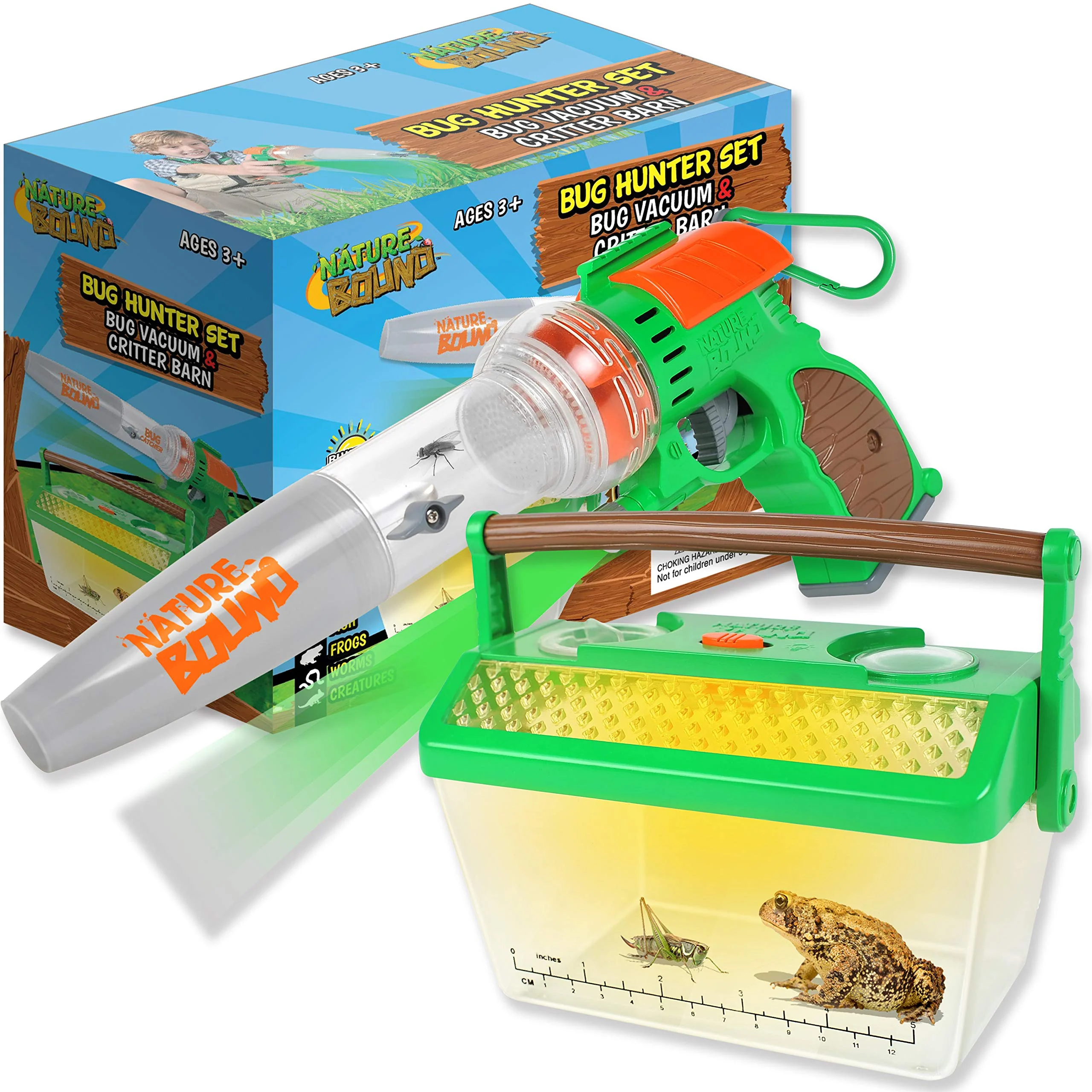 Clean Nature Bound Bug Catcher Vacuum with Light Up Critter Habitat Case Eco-Friendly Outdoor Toys for Kids Includes Vacuum and Cage Bug Vacuum for Kids Toy Bug Catcher Vacuum Detailed