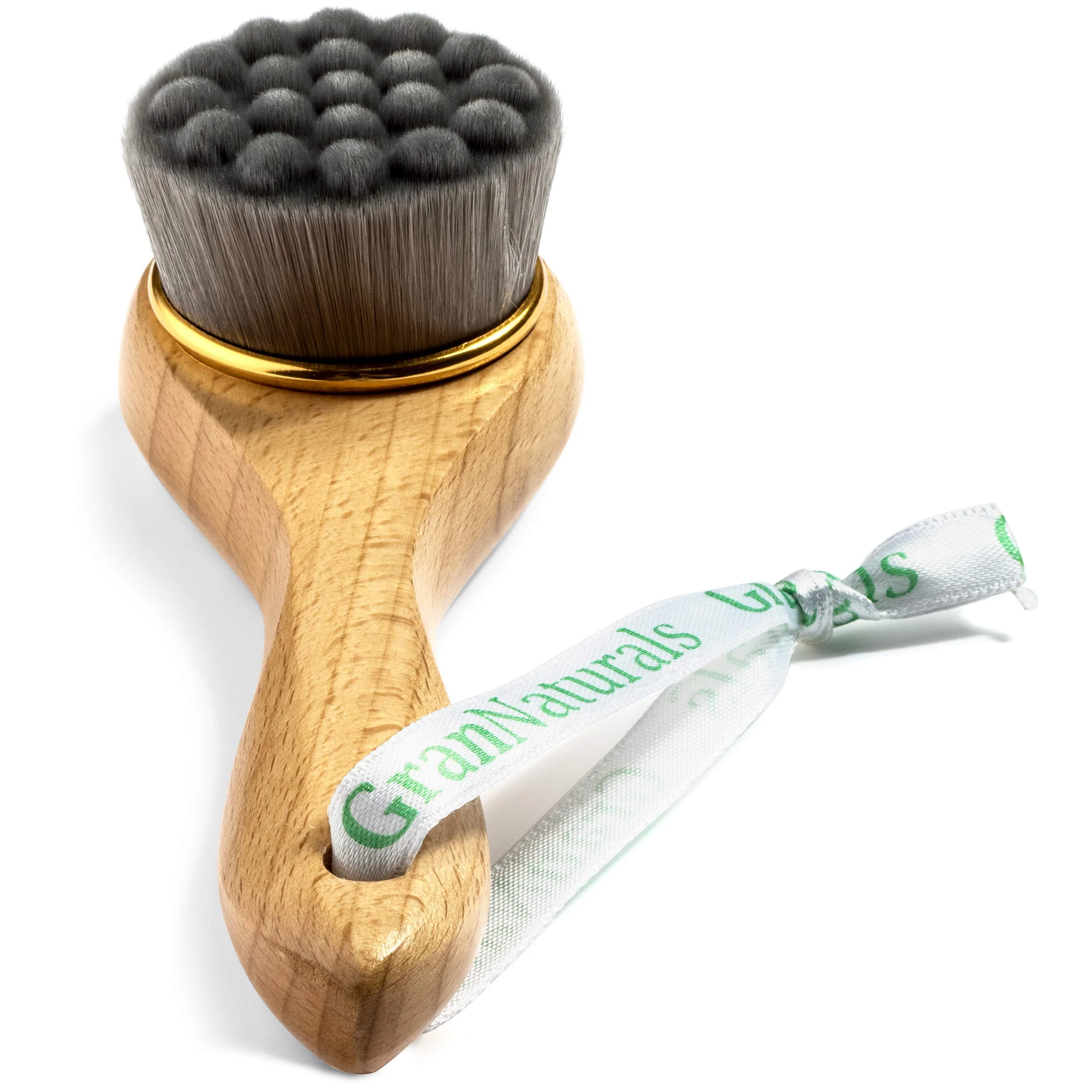 Eco-Friendly GranNaturals Manual Facial Cleansing Kabuki Brush – Deep Pore Cleaner Scrubber for Makeup Masks Acne Wash Daily Skin Care for Men Women Responsible