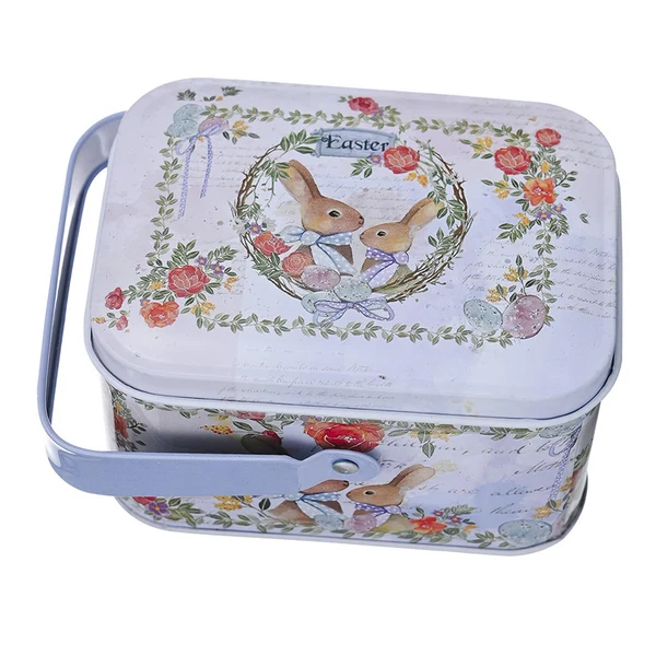 Natural Maxbell Cute Easter Egg Tin Box Tinplate Tins Decorative for Decoration Treats Style B Effective