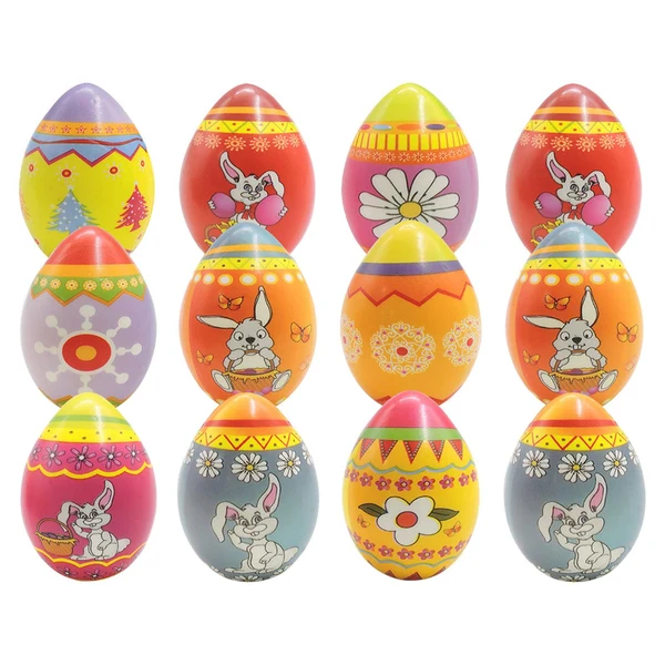 Luxury Maxbell 12 Pieces PU Easter Eggs Relaxing Toy Colorful for Holiday Gifts Decor Casual