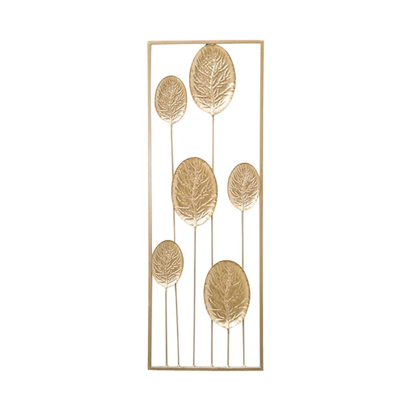 Crafted Maxbell Metal Wall Decor Sculpture Corridor Farmhouse Leaves Wall Art Line Drawing Round Leaf Right Fast