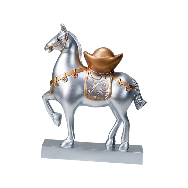 Modern Maxbell Horse Statue Resin Figurine Sculpture Art Craft for Home Desk Decoration Argent Style A Excellent