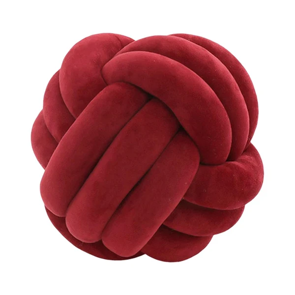 World-Class Maxbell Round Knot Ball Pillow Round Photography Props for Home Decoration 22cm Red Innovative