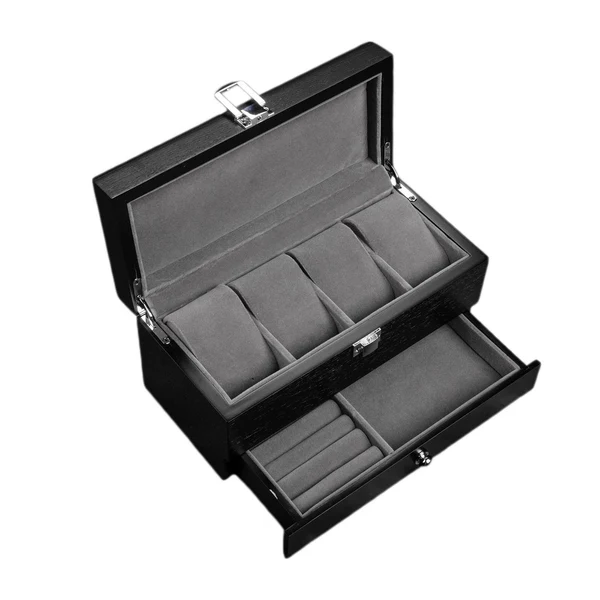 Expertly Made Maxbell Watch Box Container Wooden Practical Portable for Bracelet Watches Black High-End
