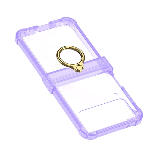 Trendy Maxbell Durable Phone Case Shell Stylish with Rings Holder Protective Case Accessory Violet Refined