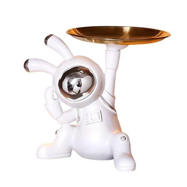 Authentic Maxbell Decorative Tray Space Rabbit Shape Sundries Container for Decoration Gifts Argent tray Original Design