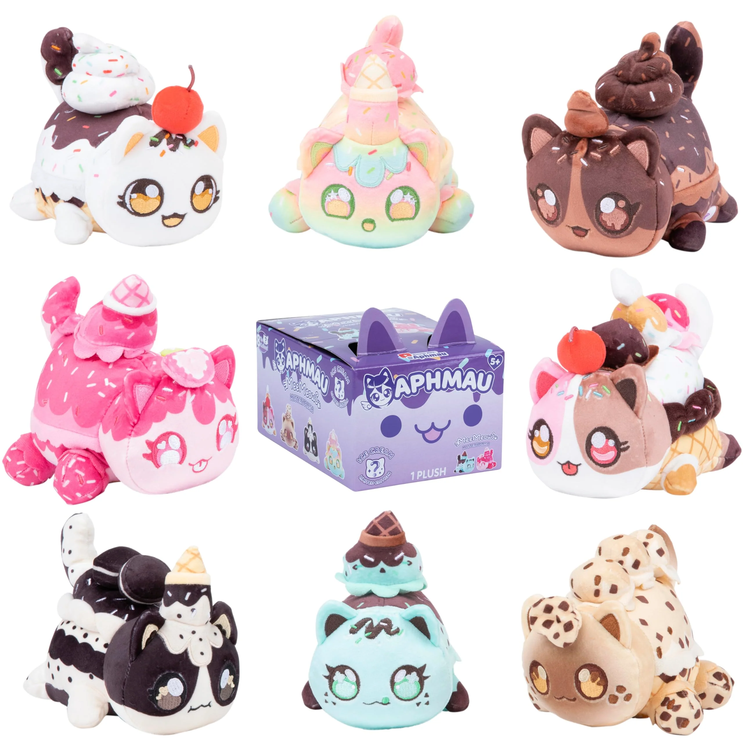 User-Friendly Aphmau 6 MeeMeow Mystery Plush - Ice Cream YouTube Gaming Channel Blind Box 1 of 8 Possible Ice Cream MeeMeows Merch Flexible