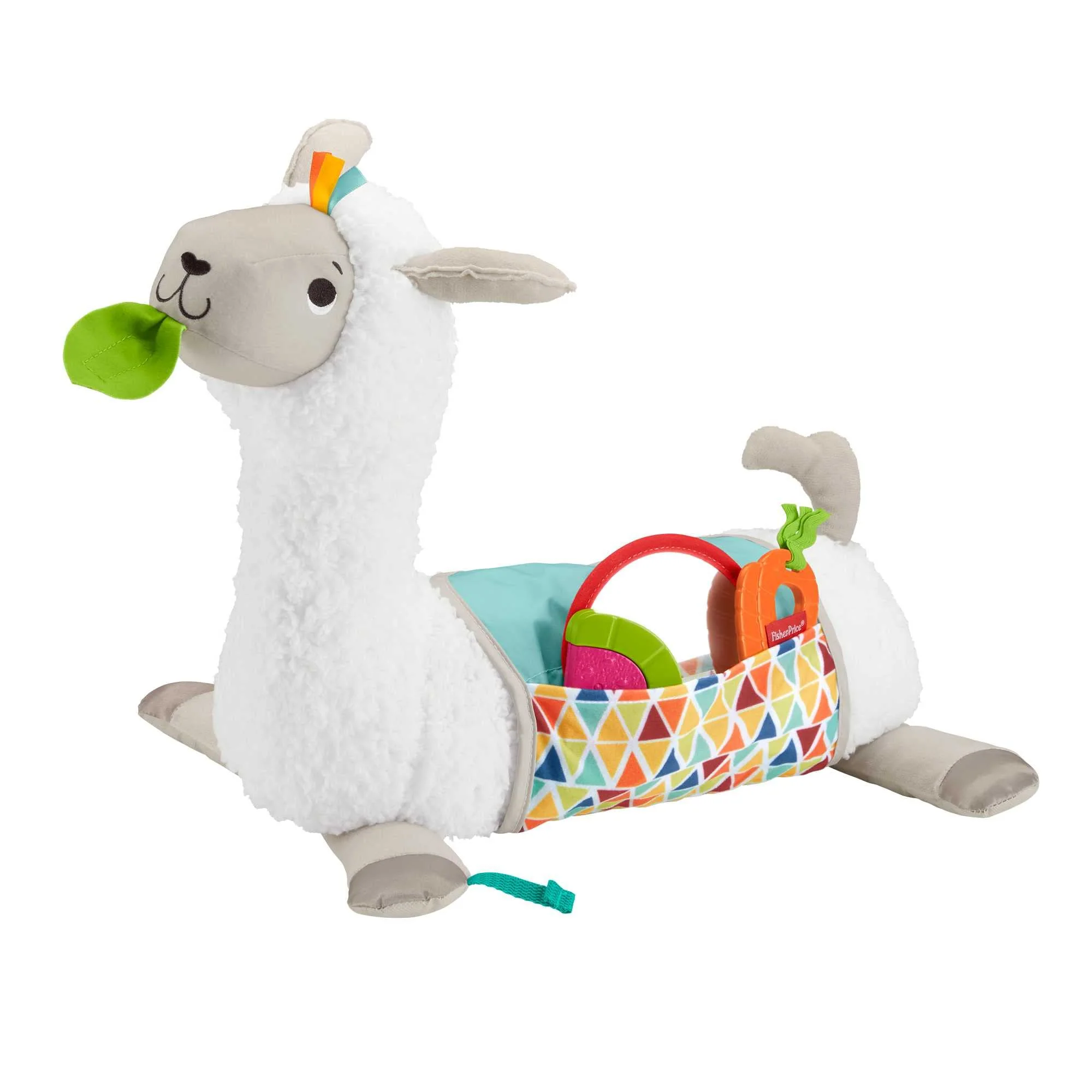 Sophisticated Fisher-Price Baby Toy Grow-with-Me Tummy Time Llama Wedge Support with Mirror Teether Rattle for Developmental Play Newborns Ages 0 Months Expertly Made