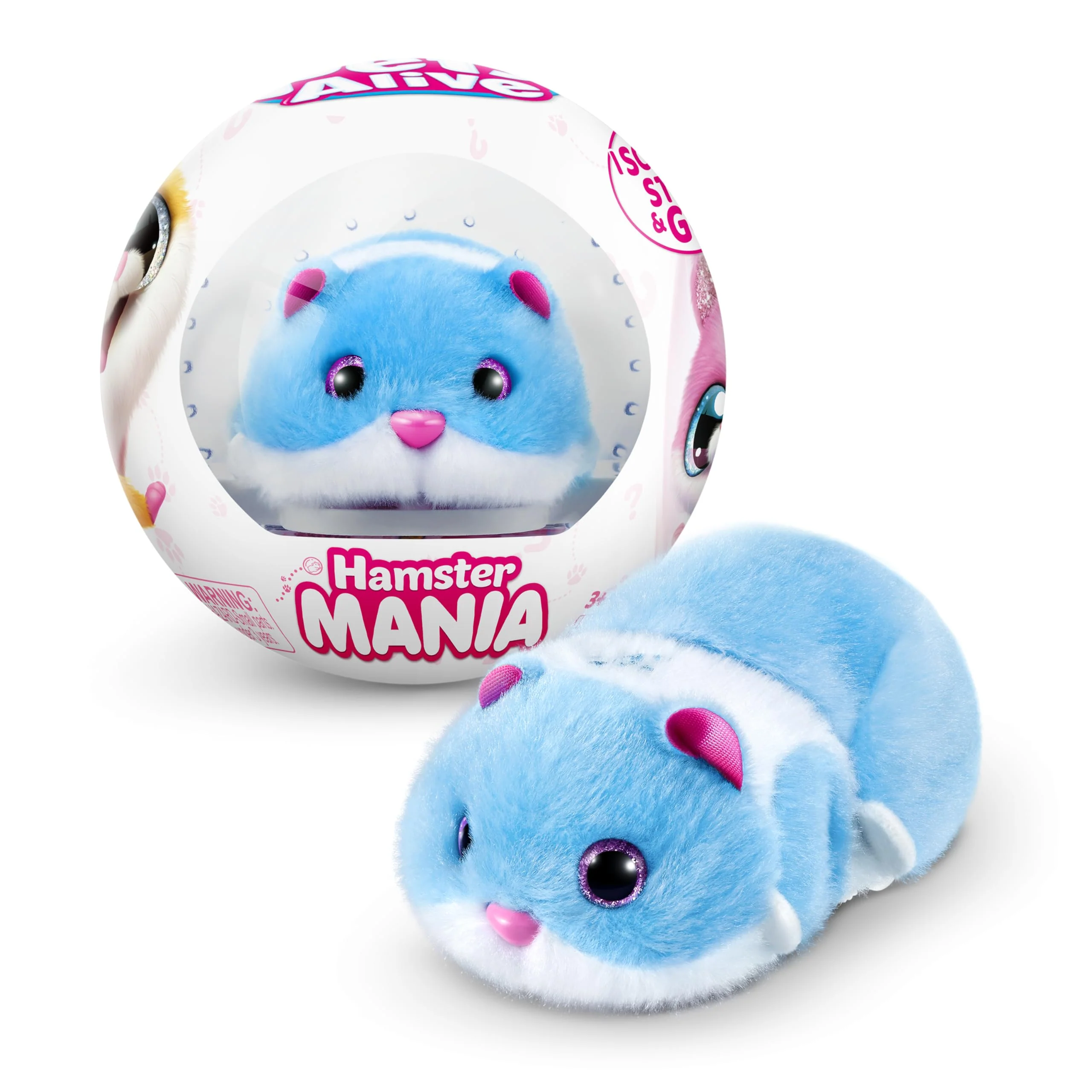 Powerful Pets Alive Hamstermania Blue by ZURU Hamster Electronic Pet 20 Sounds Interactive Hamster Ball Toy for Girls and Children Crafted