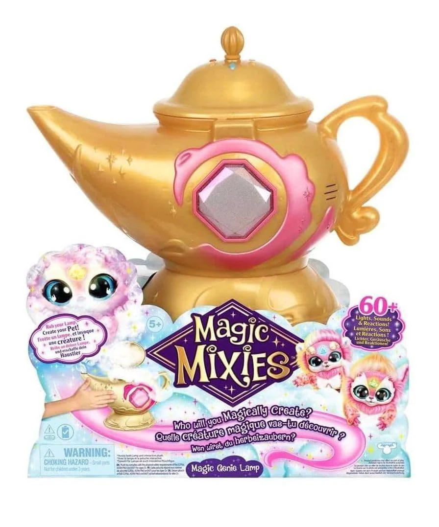 Carefully Designed Mixies Genie Lamp with Interactive 8 Pink Plush Toy and 60 Sounds Reactions. a Ring and Reveal a Pink Genie from The Dependable