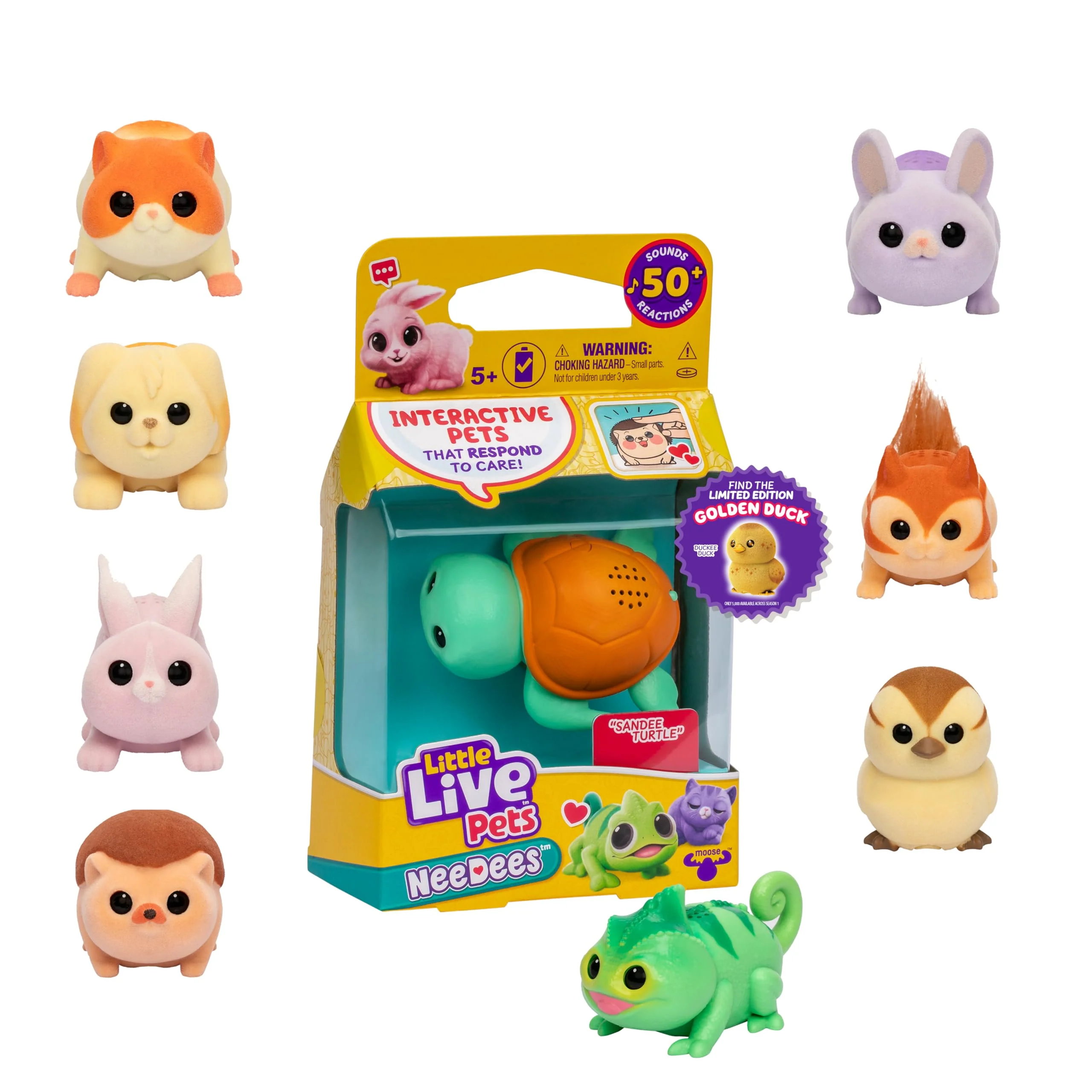 Traditional Little Live Pets Needees Electronic Toys Interactive Wearable Toy Pets with 50 Sounds and Score Tracker Portable Pet Toys for Kids of Ages 5 Pure