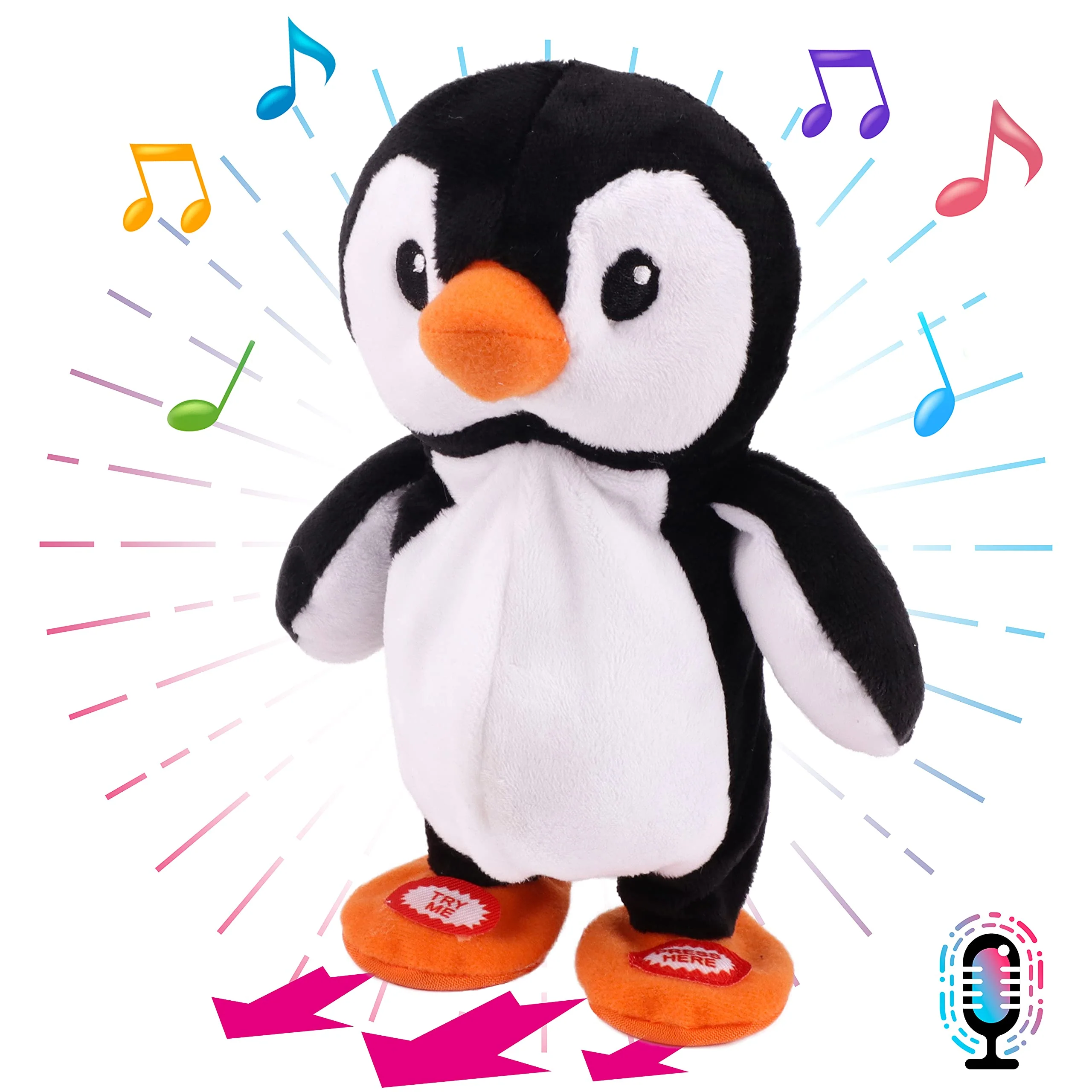 Outstanding Hopearl Talking Singing Penguin Repeats What You Say Walking Electric Interactive Animated Toy Speaking Plush Buddy Gifts for Toddlers 7.5'' Easy-to-Use