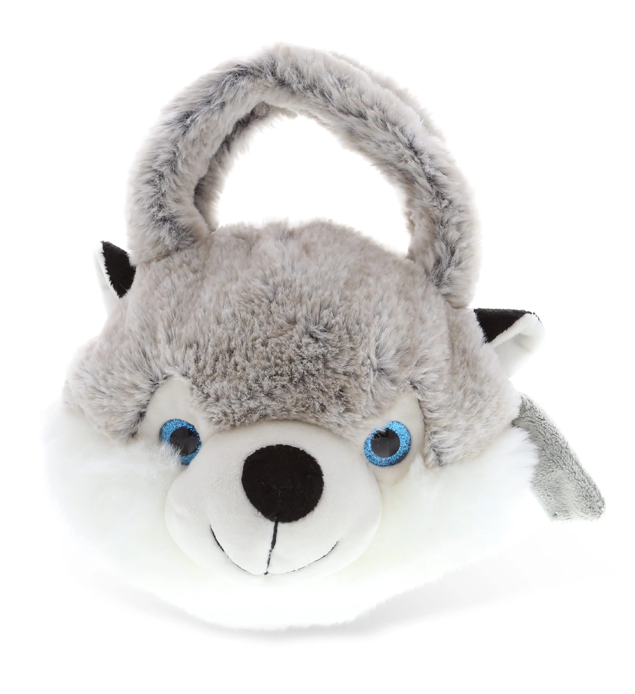 Convenient DolliBu Husky Plush Handbag - Super Soft Plush Stuffed Animal Purse for Children's Accessories Kids Hand Bag Toy Purse Pretend Play Fluffy Dress Prestigious