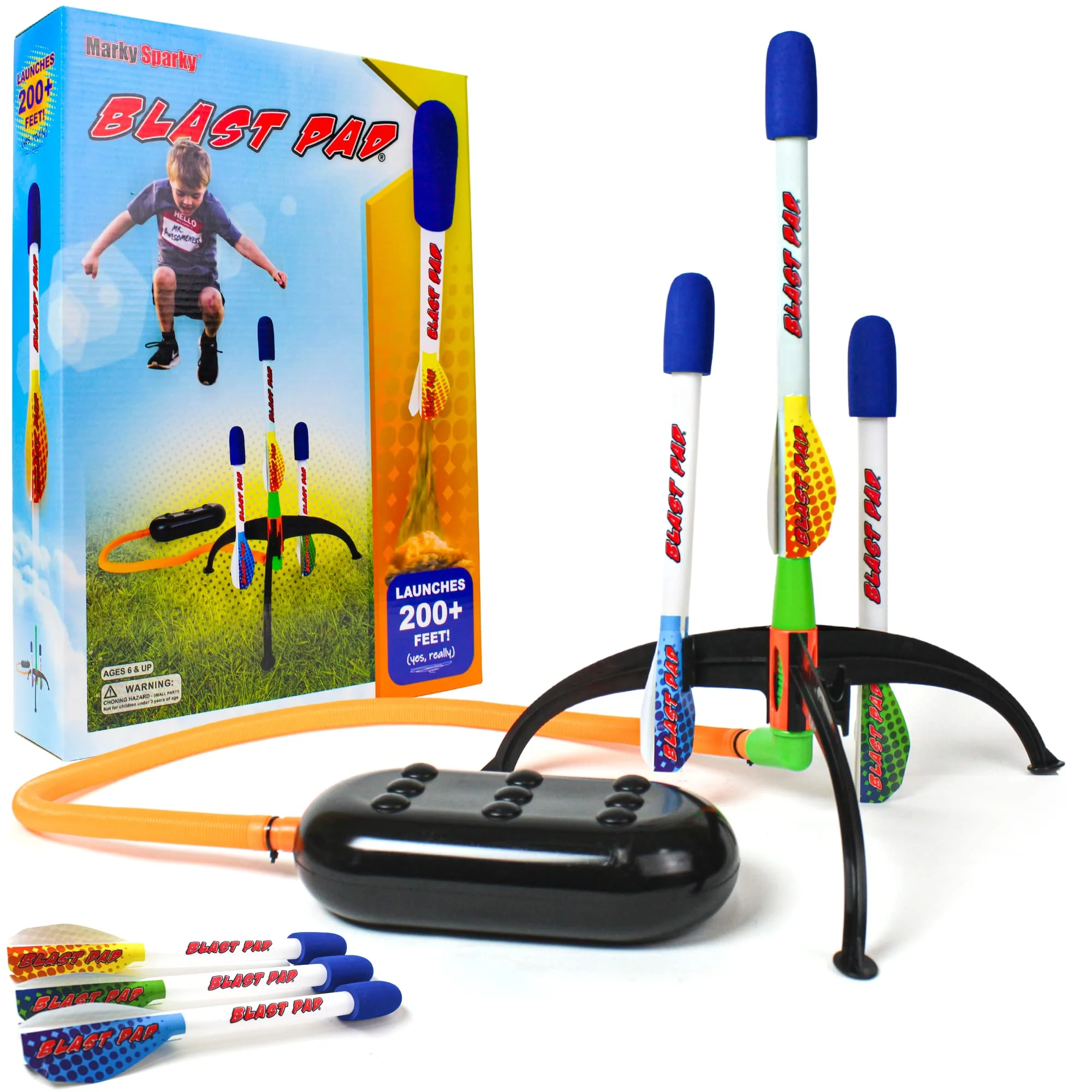 Smooth Marky Sparky Blast Pad Rocket Launcher - Designed in USA - Highest Flying Rocket - Super Durable Rockets and Stomp Pad Launcher - Top Outdoor Toys… Luxury