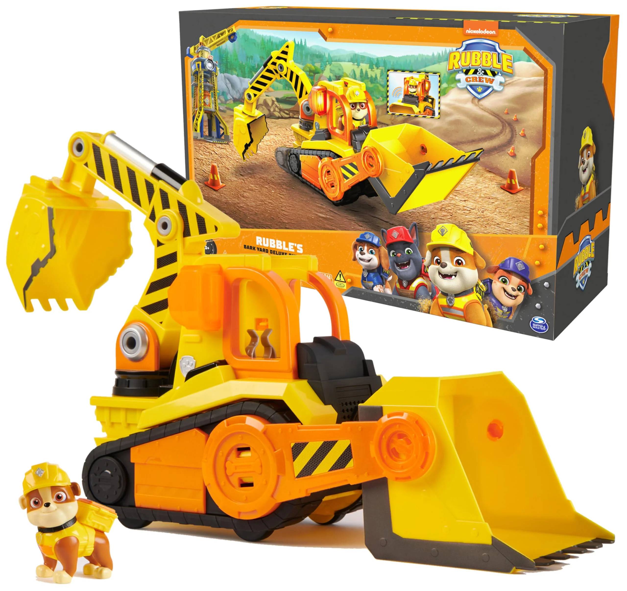 Long-Lasting Rubble Crew Bark Yard Deluxe Bulldozer Construction Truck Toy with Lights Sounds Rubble Action Figure Kids Toys for Boys Girls Ages 3 Functional