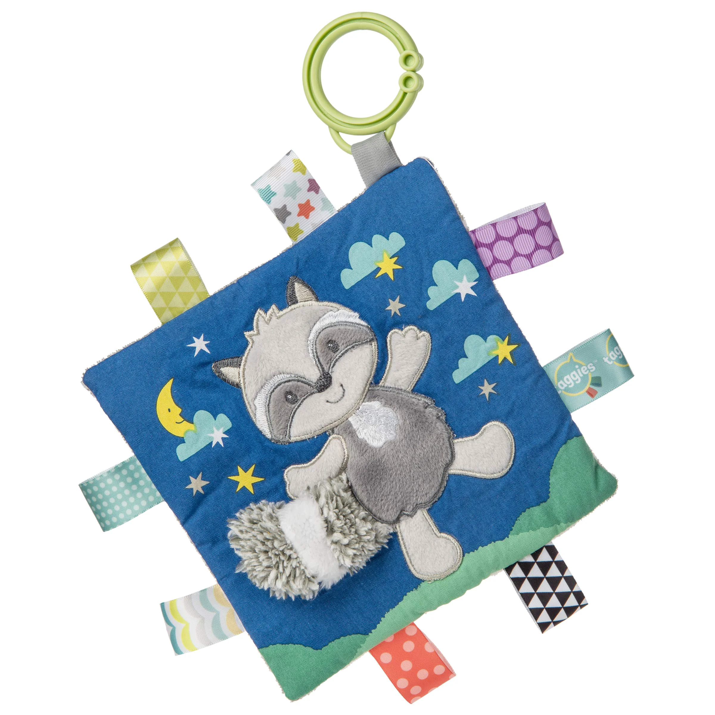 Classic Taggies Soothing Sensory Crinkle Me Toy with Baby Paper and Squeaker Harley Raccoon 6.5 x 6.5-Inches Functional