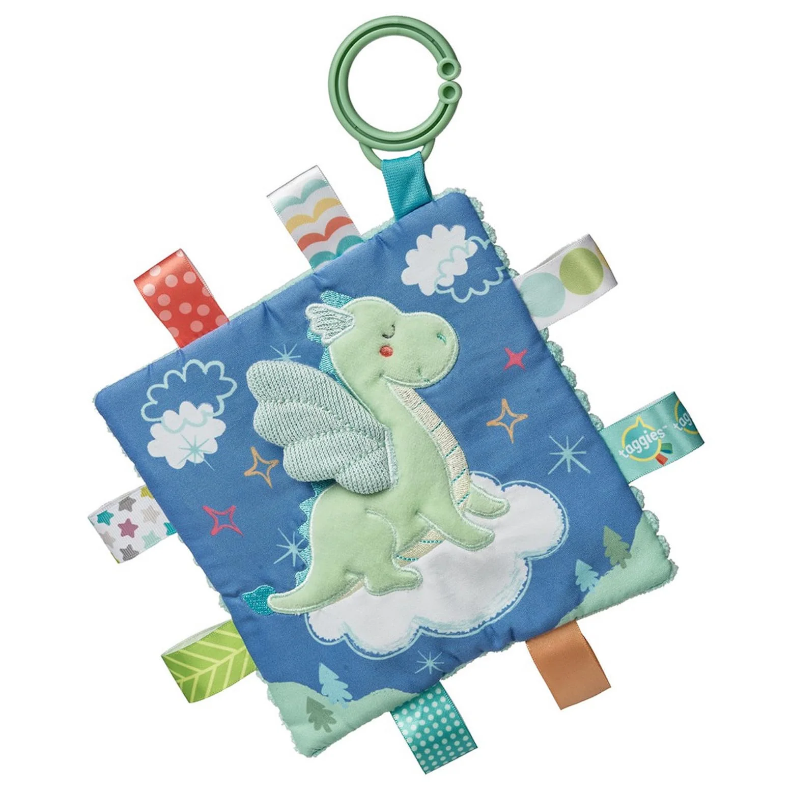 Selected Taggies Crinkle Me Toy with Baby Paper Squeaker with Sensory Tags 6.5 x 6.5-inches Drax Dragon Sustainable