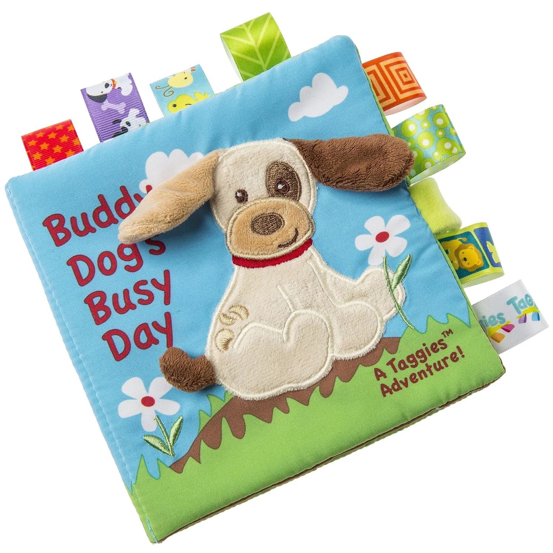 Specialty Taggies Touch Feel Soft Cloth Book with Crinkle Paper and Squeaker Buddy Dog Responsible