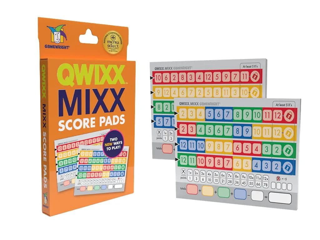 Outstanding Gamewright Qwixx Mixx - Enhanced Game Play Add-On Scorecards for Qwixx - A Fast Family Dice Game 8 years High-Performance