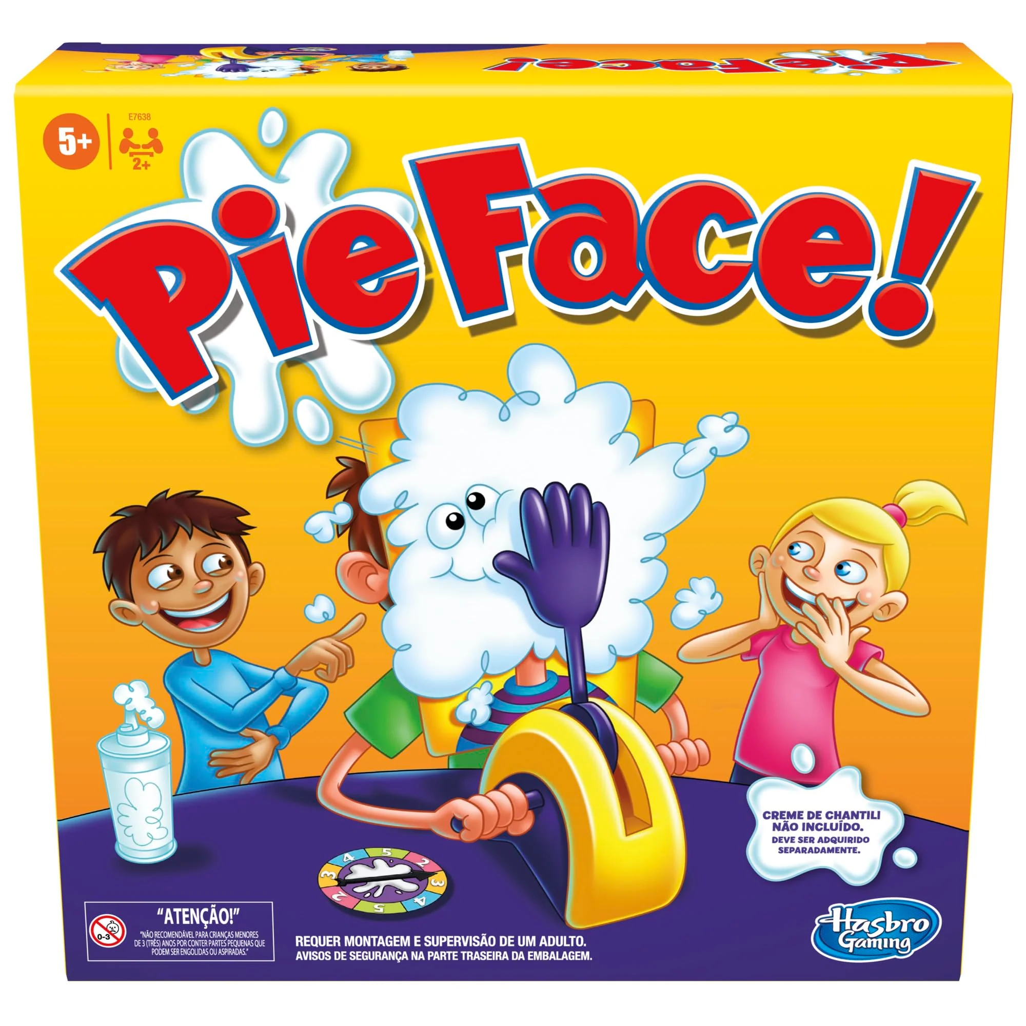 Smooth Hasbro Gaming Pie Face Game Whipped Cream Family Board Game for Kids Ages 5 and Up for 2 or More Players Funny Preschool Games Kids Gifts Sustainable