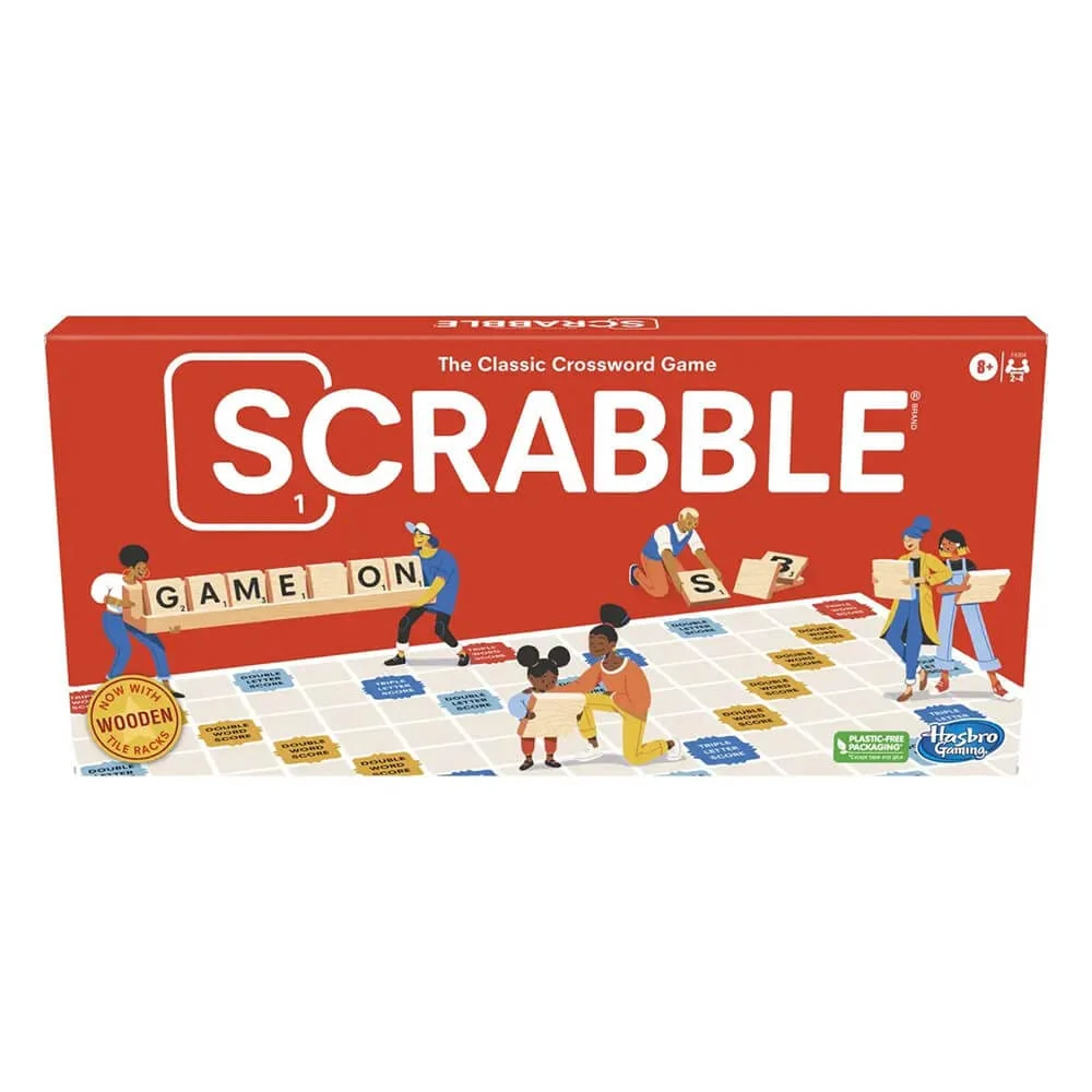Green Hasbro Gaming Scrabble Board Game Classic Word Games for Kids Ages 8 and Up Fun Family Game for 2-4 Players The Classic Crossword Game Genuine