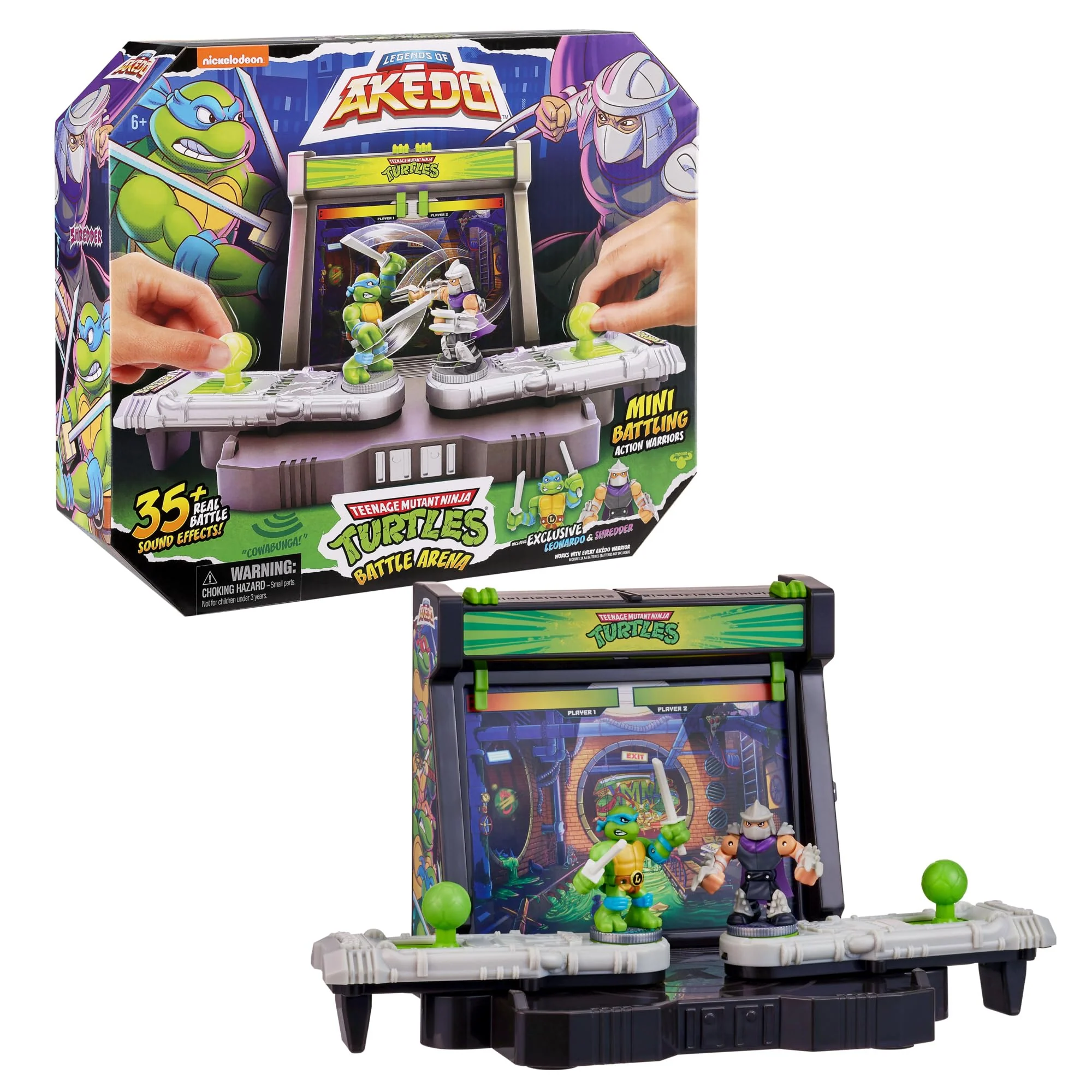 Breathable Legends of Akedo Teenage Mutant Ninja Turtles Battle Arena with 35 Battle Sound Effects and 2 Exclusive Battling Mini Warriors - Leonardo and… Top-Quality
