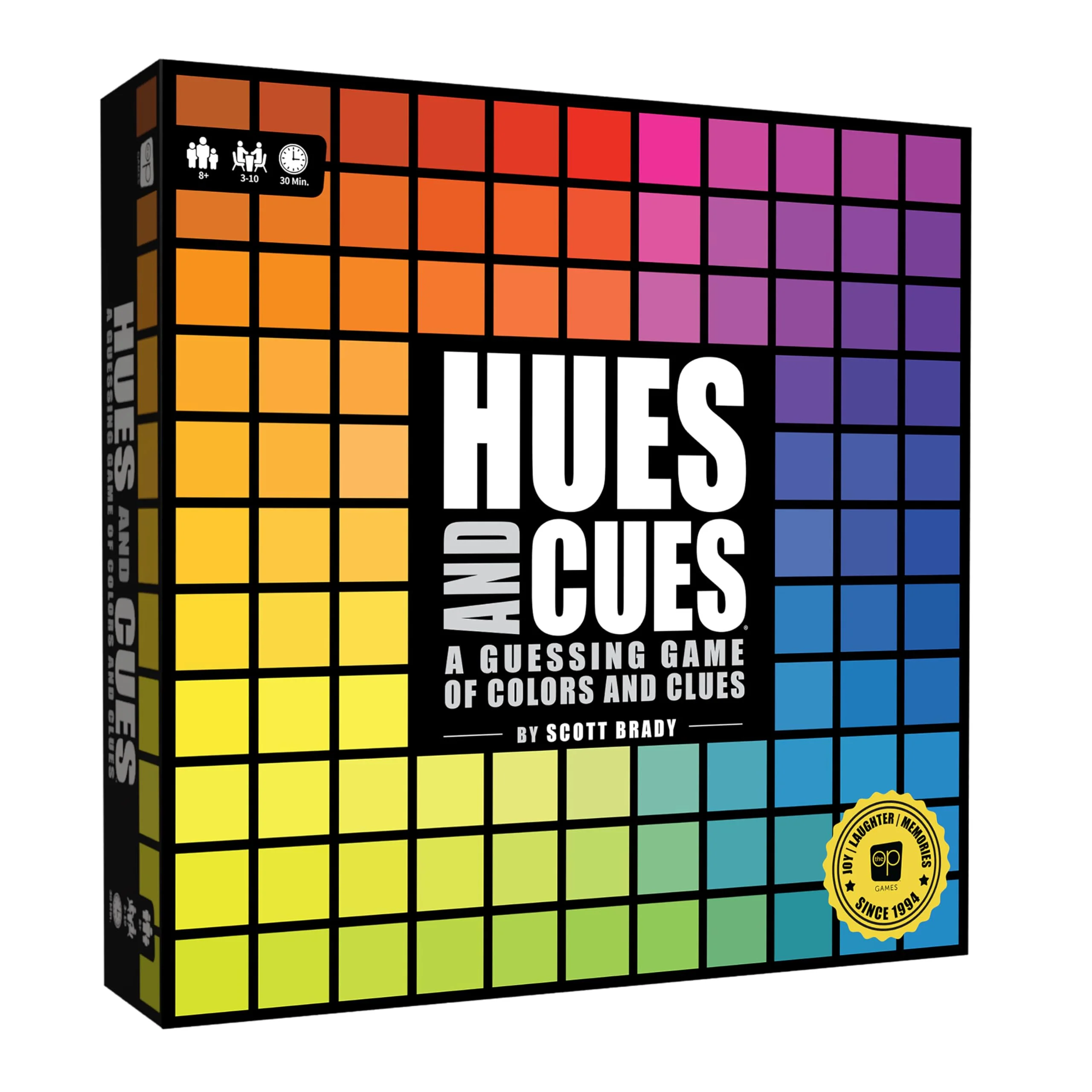 Trendy HUES and CUES - Vibrant Color Guessing Board Game for 3-10 Players Ages 8 Connect Clues and Guess from 480 Color Squares Innovative